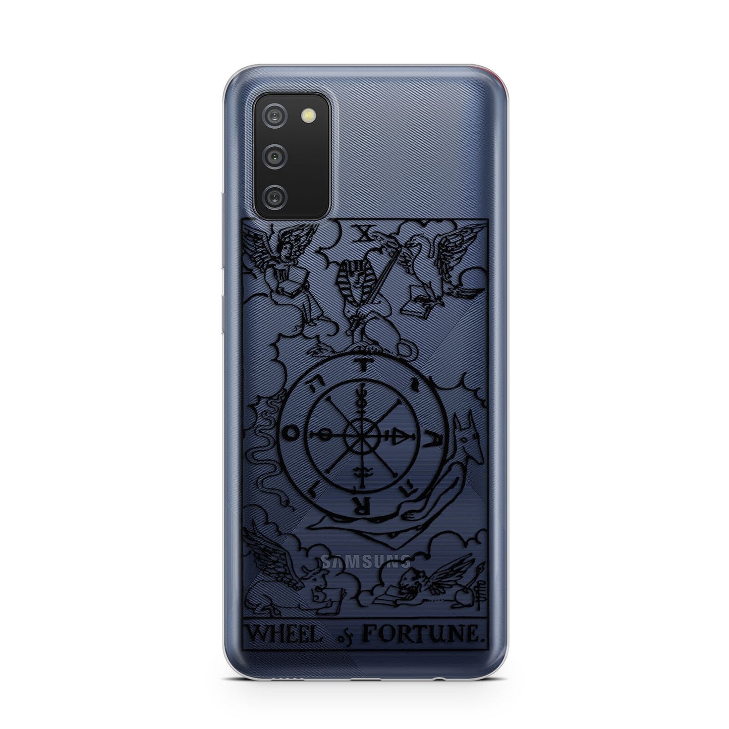 Wheel of Fortune Monochrome Tarot Card Samsung A02s Case