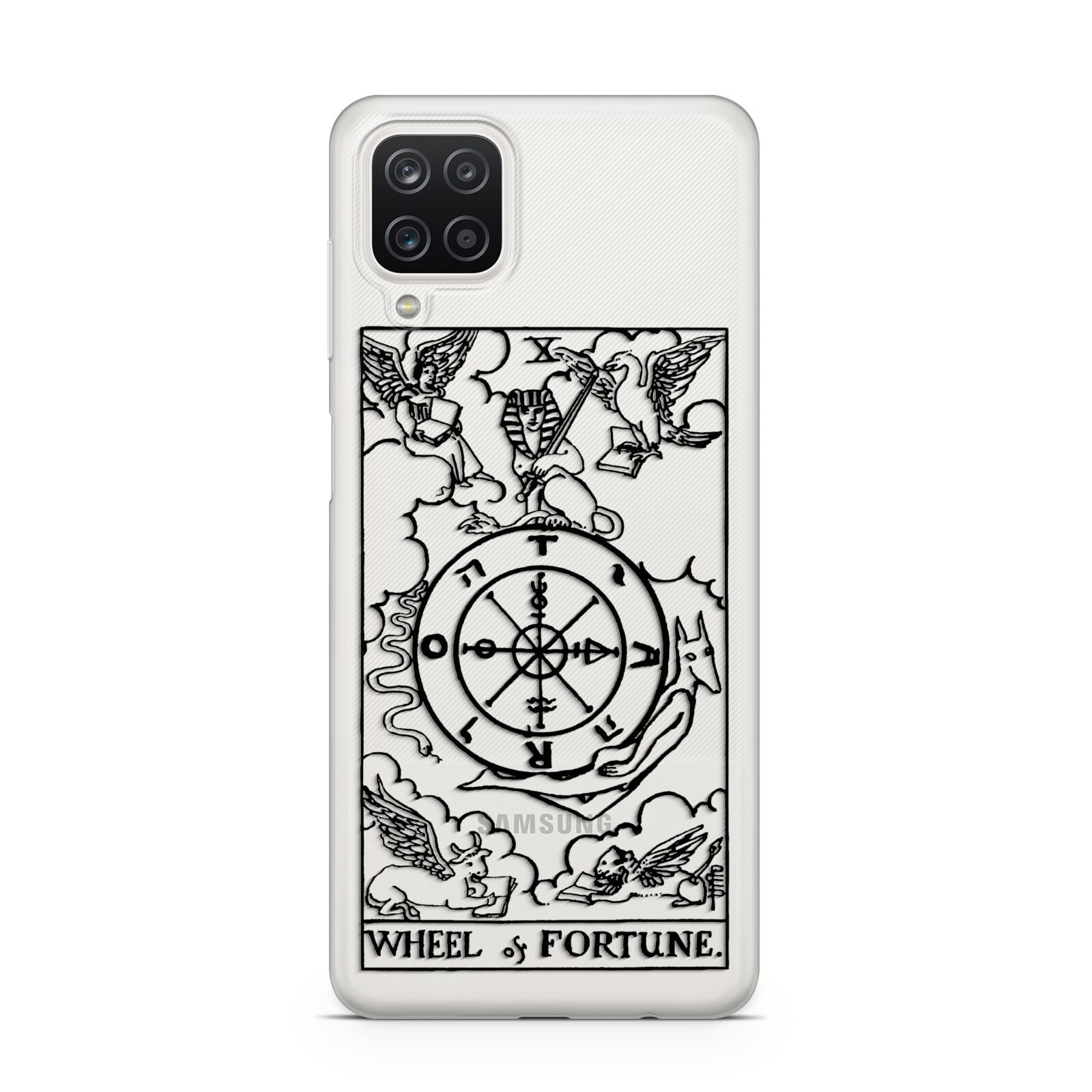 Wheel of Fortune Monochrome Tarot Card Samsung A12 Case