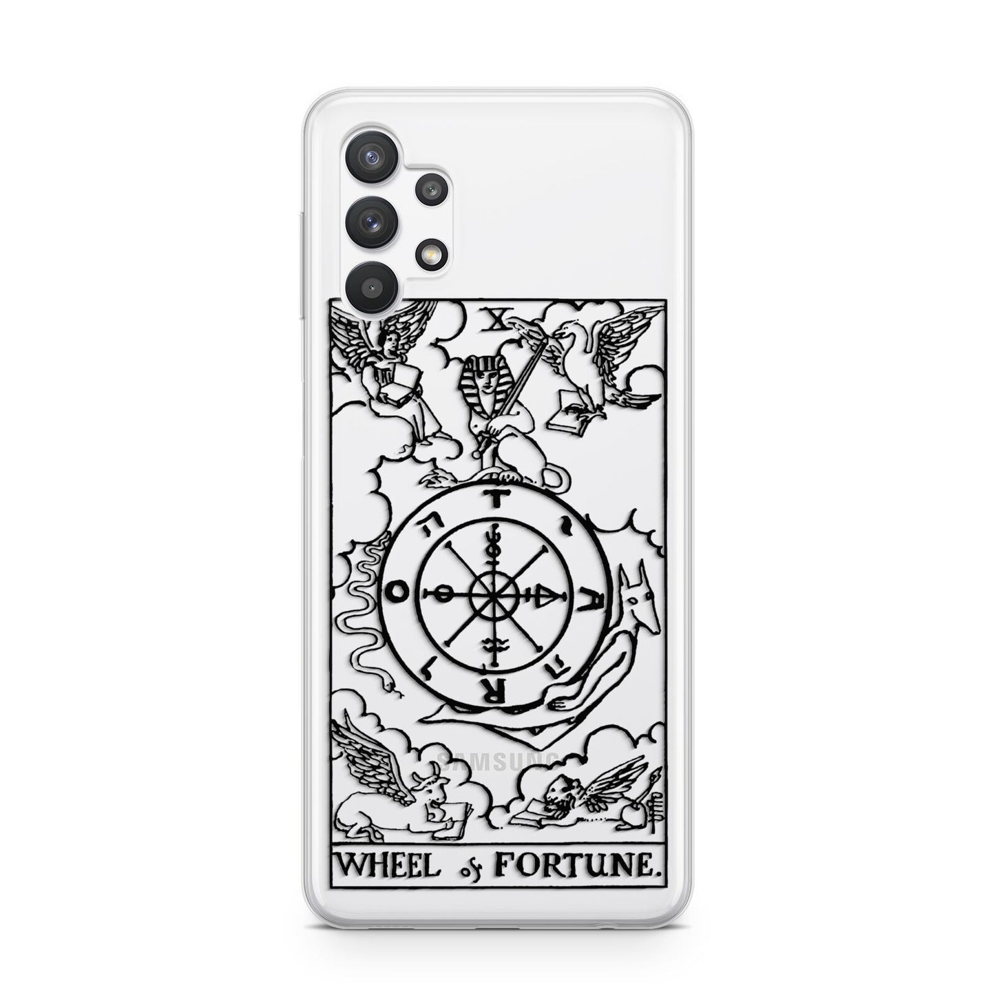 Wheel of Fortune Monochrome Tarot Card Samsung A32 5G Case