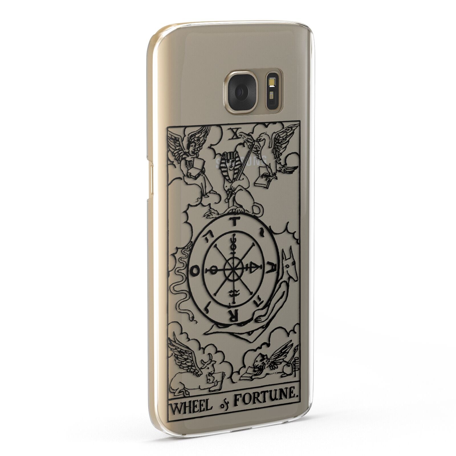 Wheel of Fortune Monochrome Tarot Card Samsung Galaxy Case Fourty Five Degrees