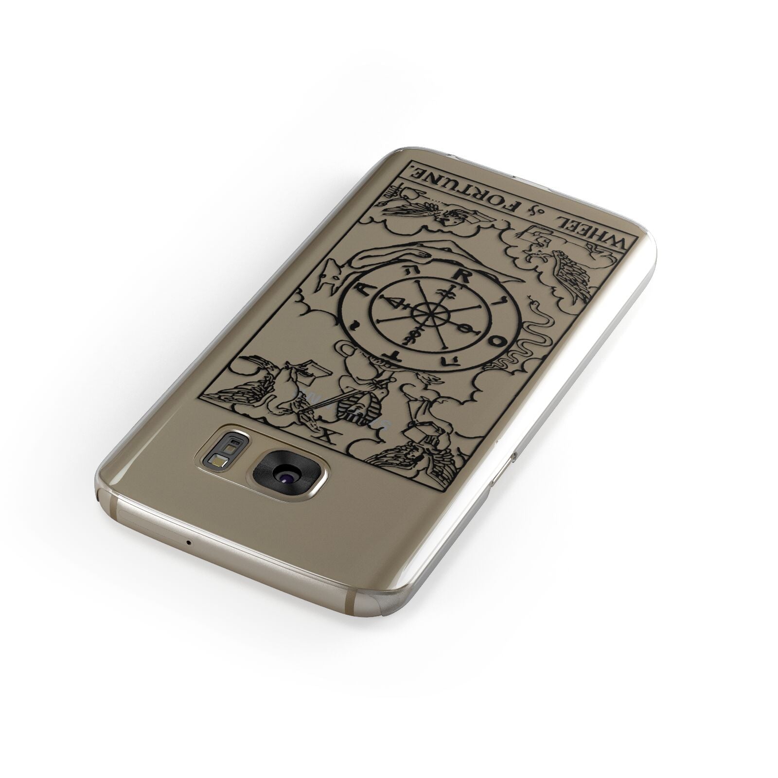 Wheel of Fortune Monochrome Tarot Card Samsung Galaxy Case Front Close Up