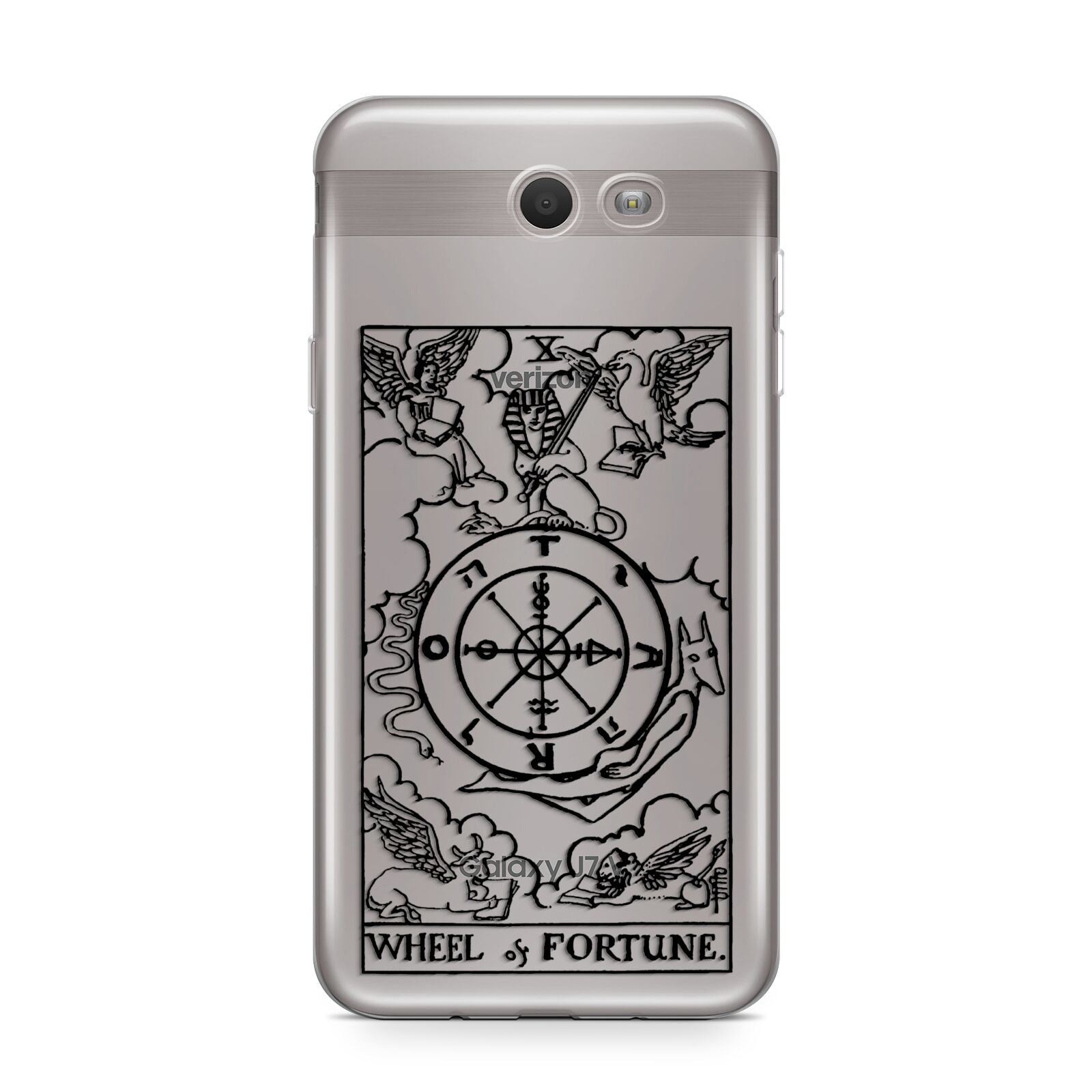 Wheel of Fortune Monochrome Tarot Card Samsung Galaxy J7 2017 Case