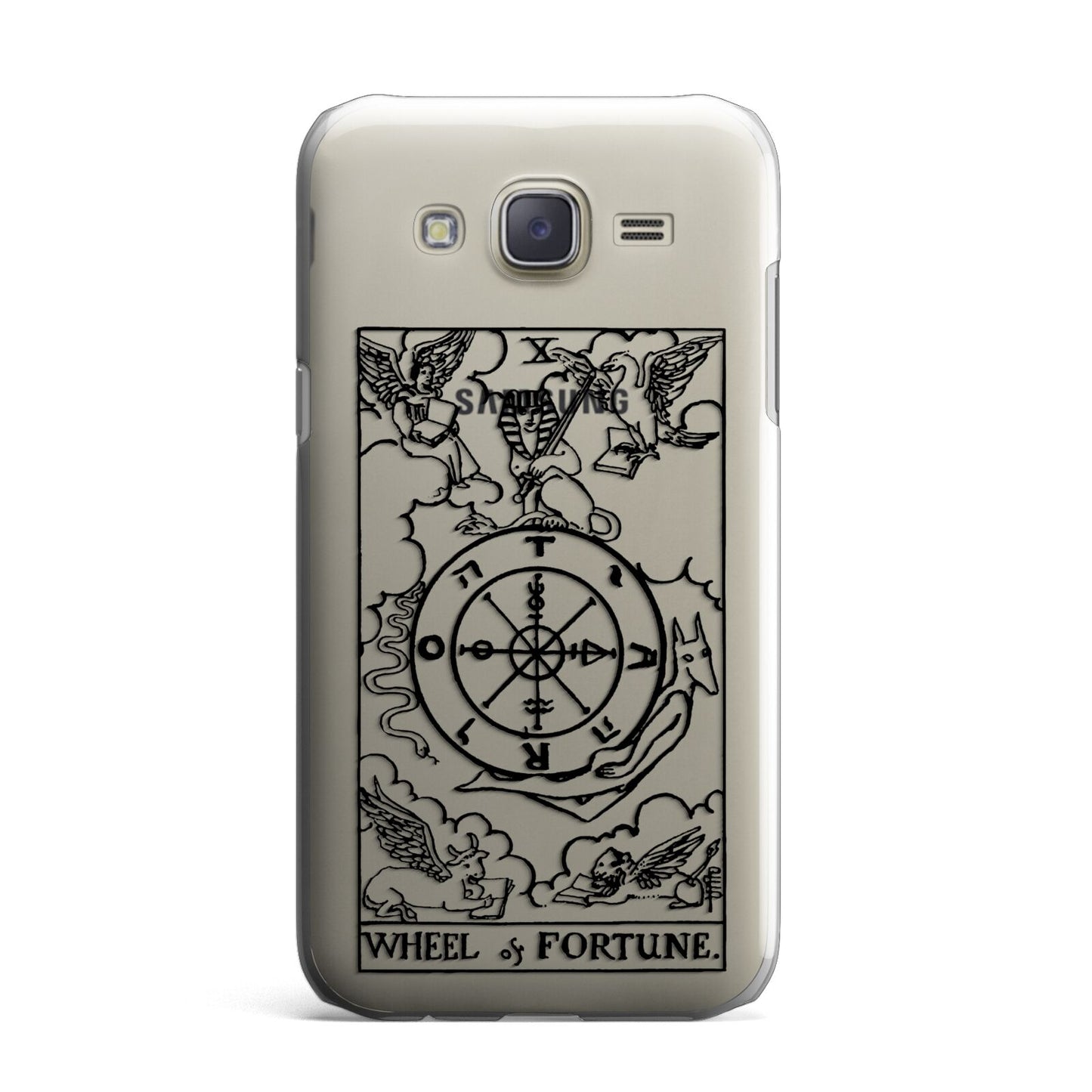 Wheel of Fortune Monochrome Tarot Card Samsung Galaxy J7 Case