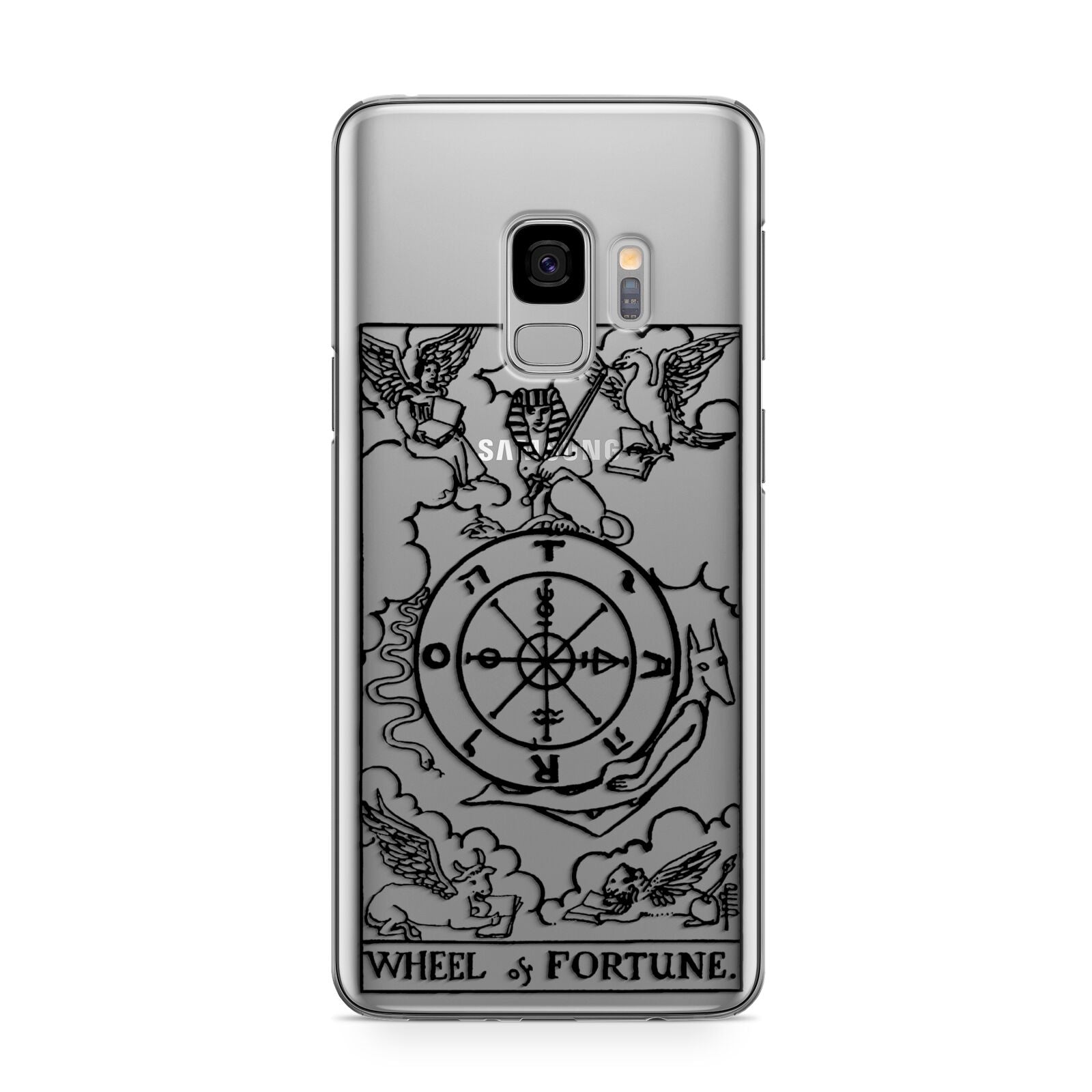 Wheel of Fortune Monochrome Tarot Card Samsung Galaxy S9 Case