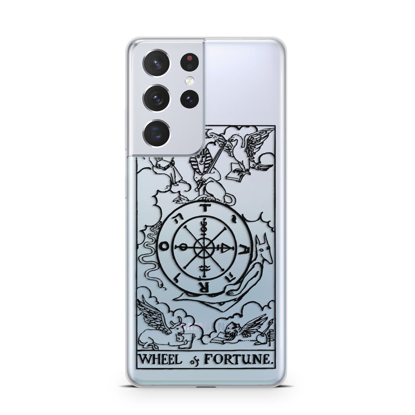 Wheel of Fortune Monochrome Tarot Card Samsung S21 Ultra Case