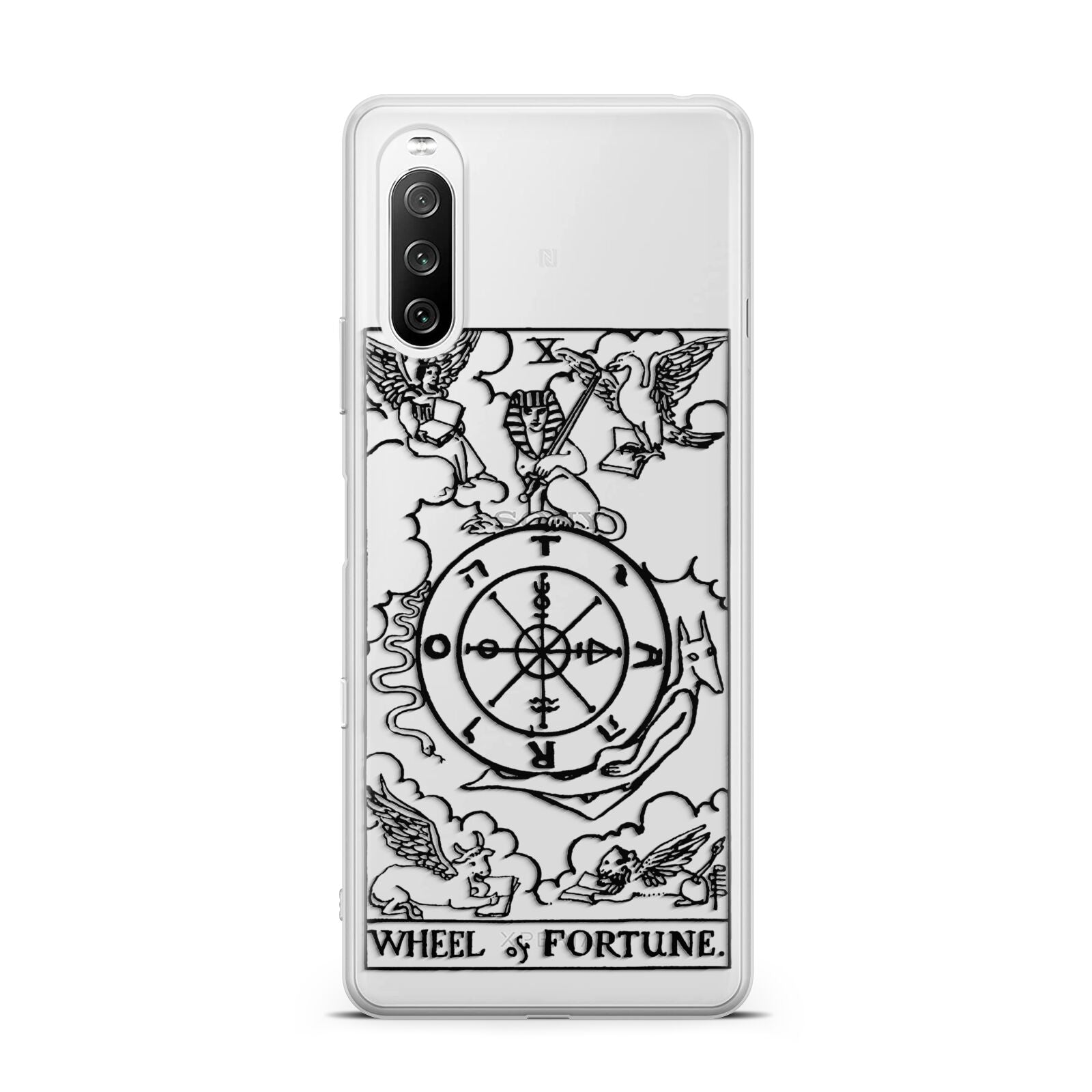 Wheel of Fortune Monochrome Tarot Card Sony Xperia 10 III Case