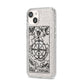 Wheel of Fortune Monochrome Tarot Card iPhone 14 Glitter Tough Case Starlight Angled Image