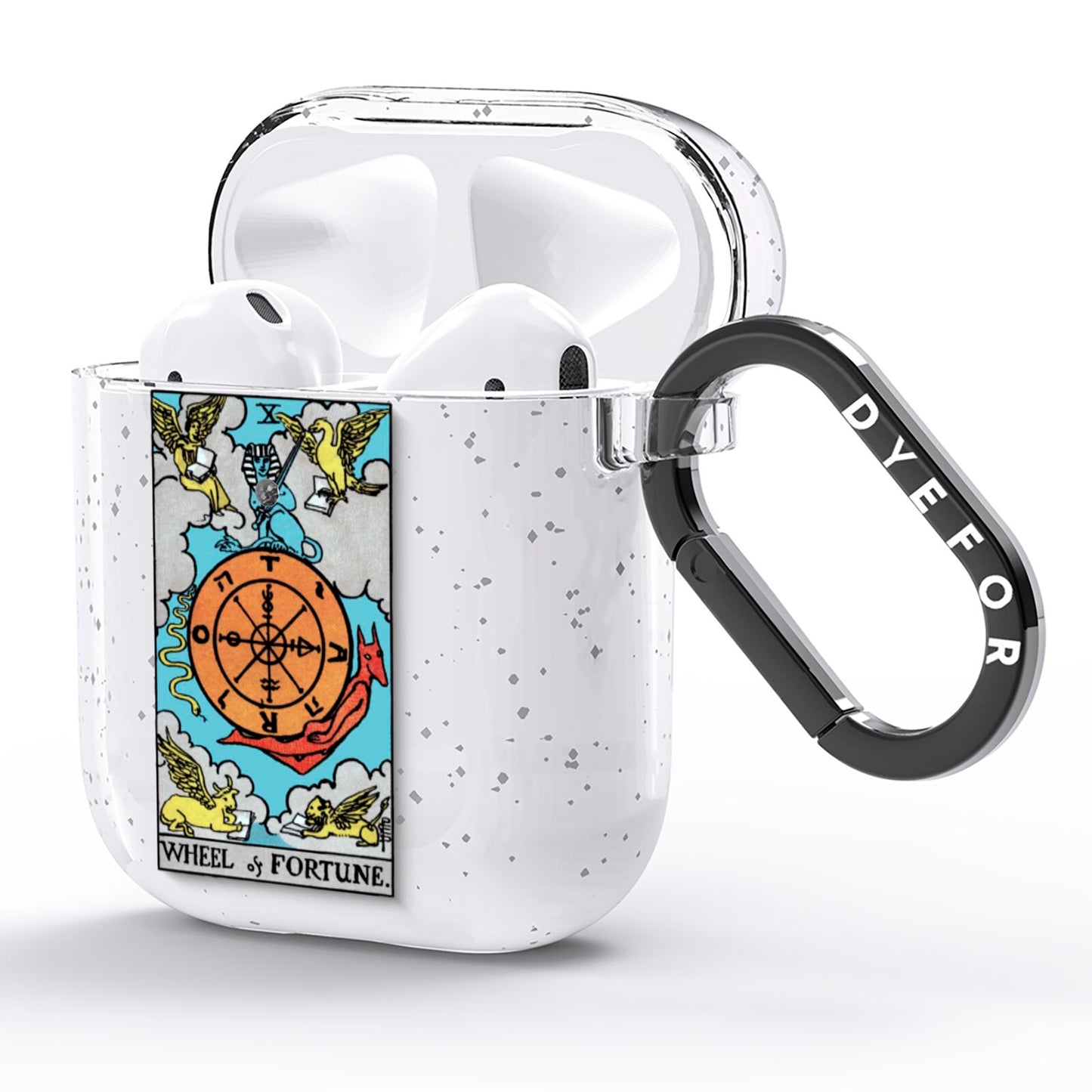 Wheel of Fortune Tarot Card AirPods Glitter Case Side Image