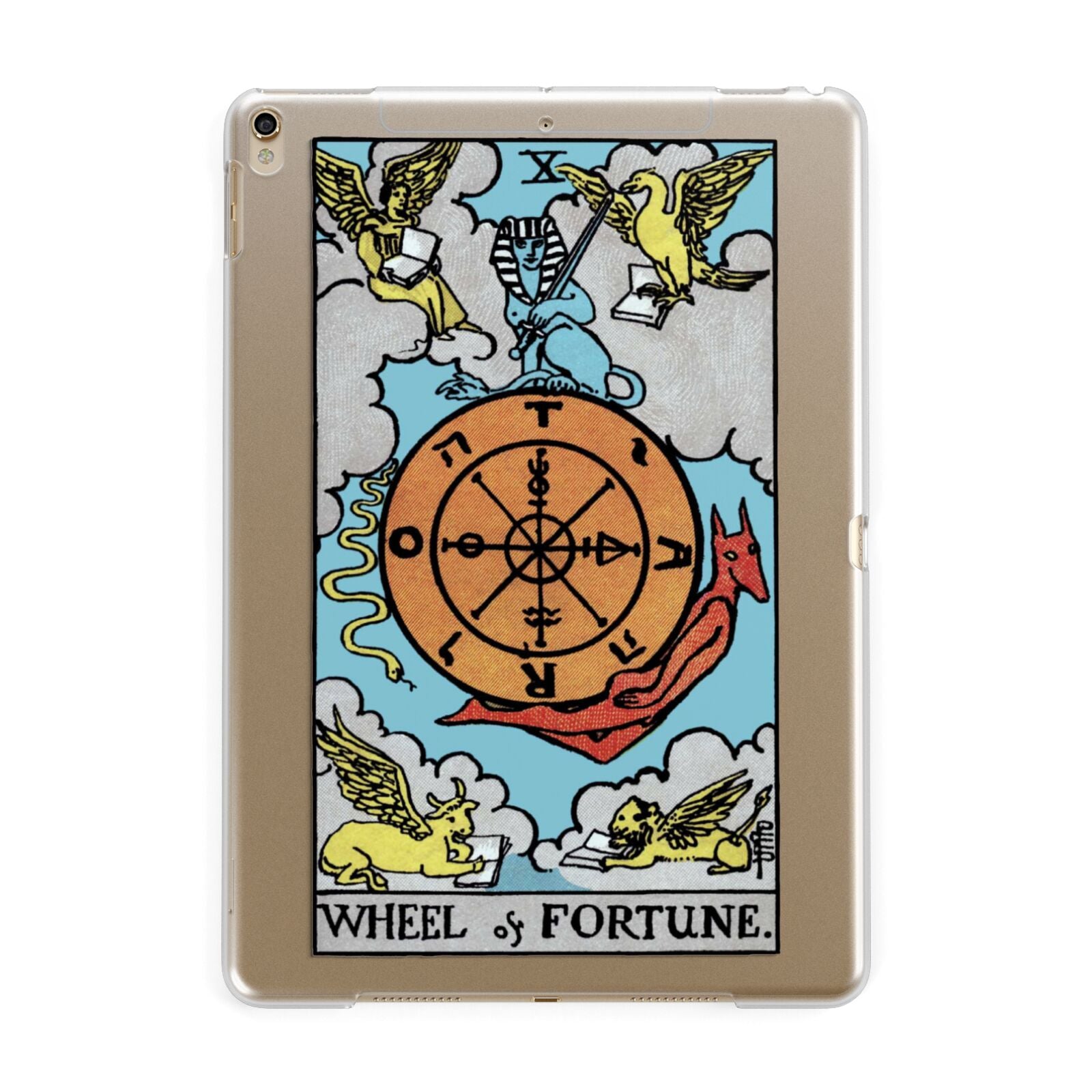 Wheel of Fortune Tarot Card Apple iPad Gold Case