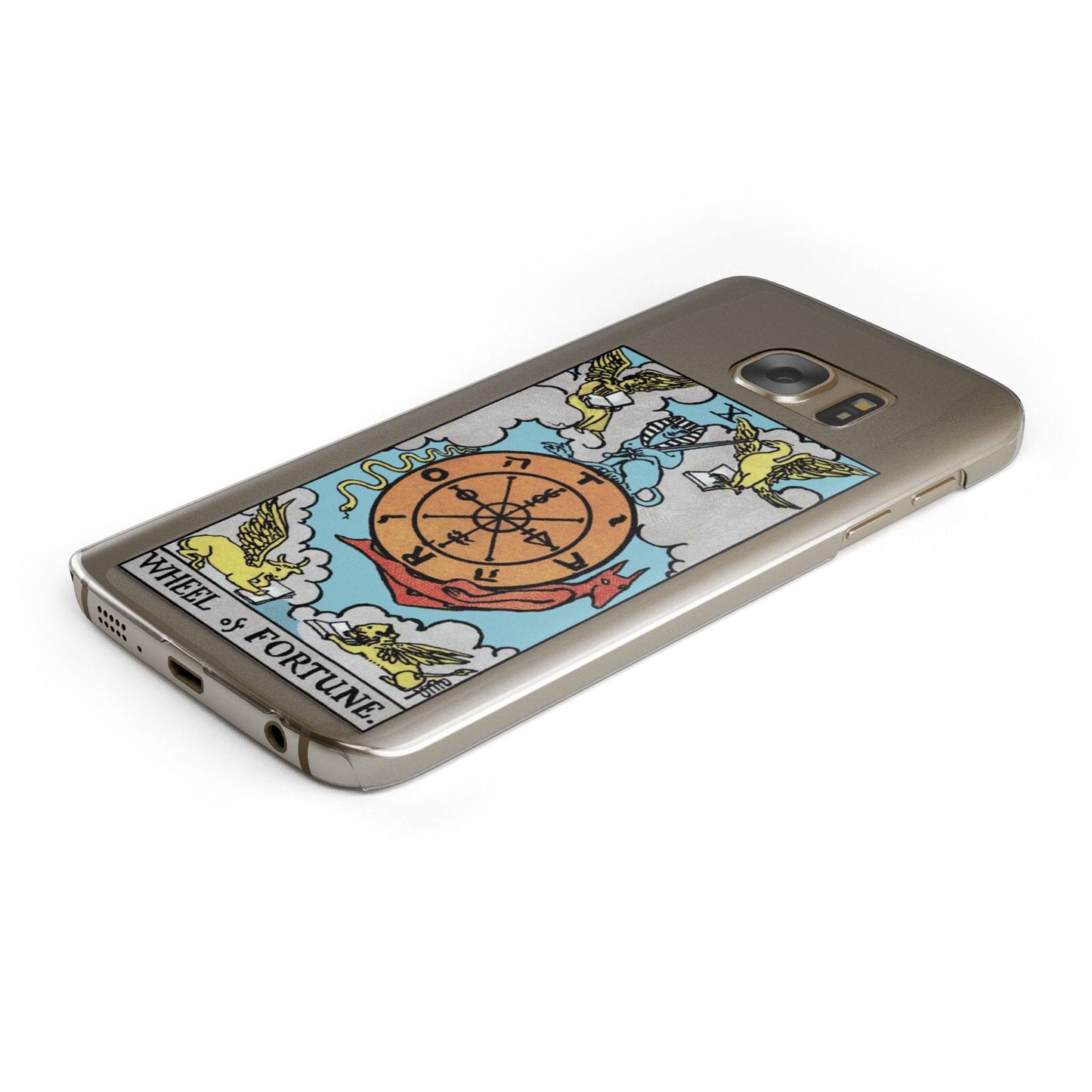 Wheel of Fortune Tarot Card Protective Samsung Galaxy Case Angled Image