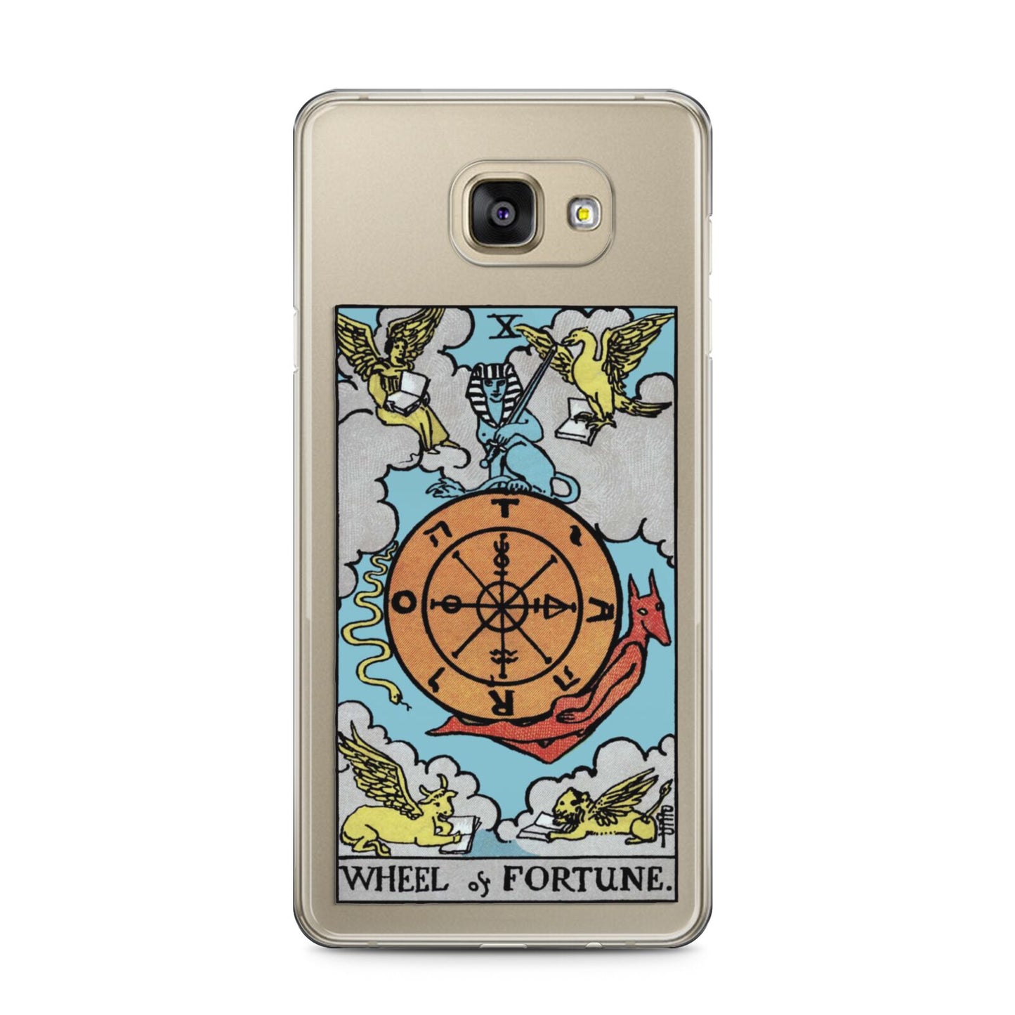 Wheel of Fortune Tarot Card Samsung Galaxy A5 2016 Case on gold phone