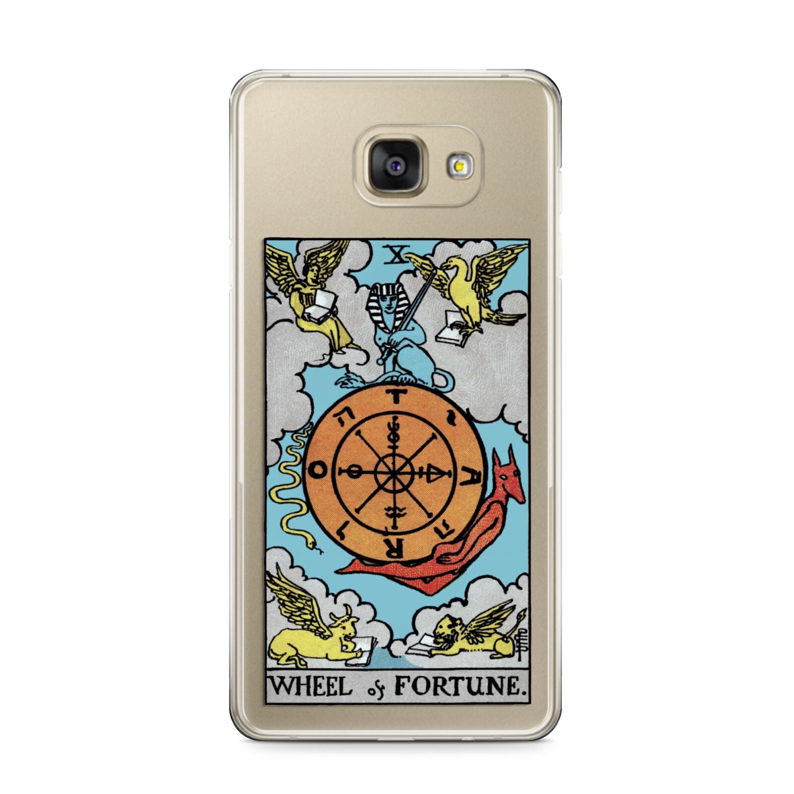 Wheel of Fortune Tarot Card Samsung Galaxy A9 2016 Case on gold phone