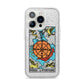 Wheel of Fortune Tarot Card iPhone 14 Pro Glitter Tough Case Silver