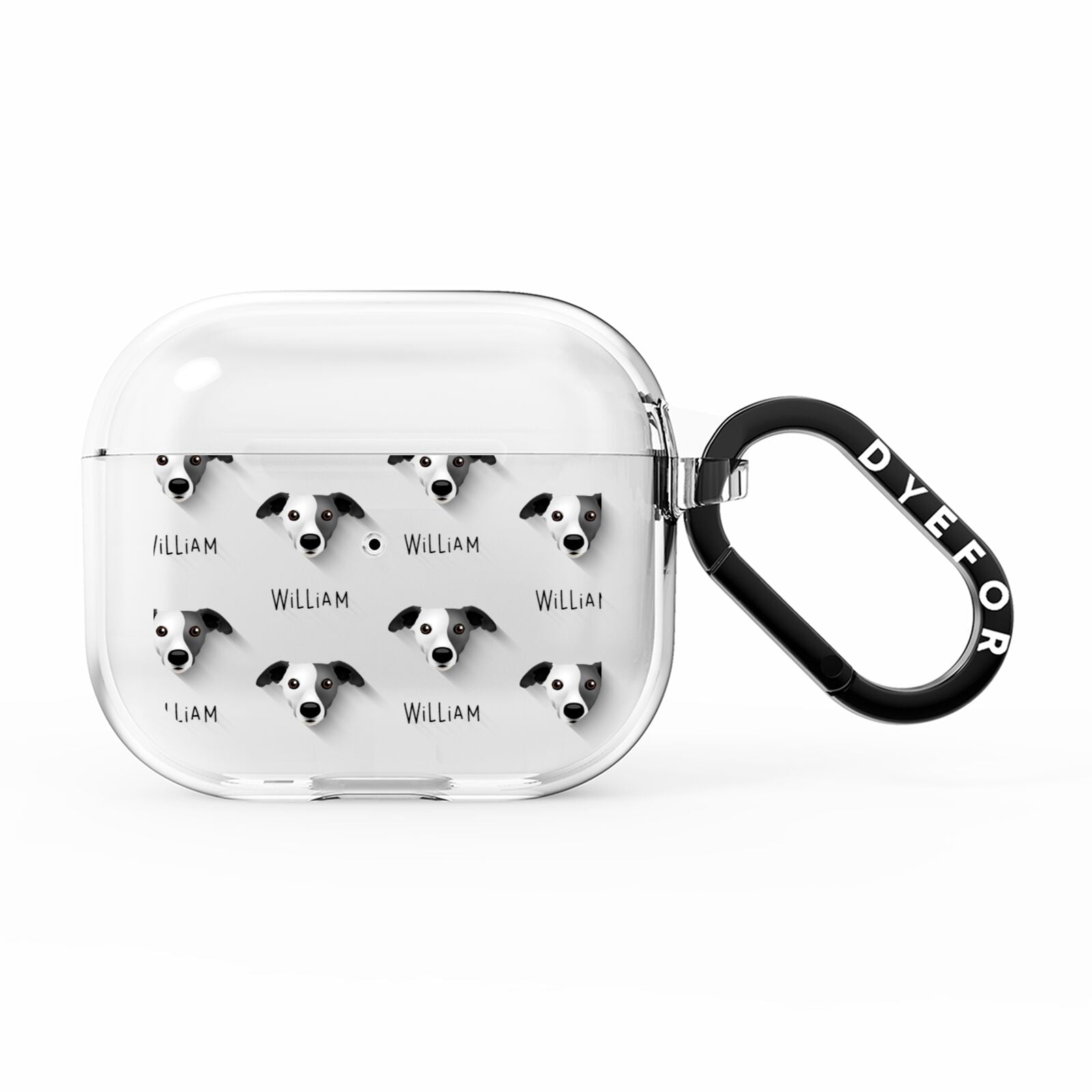 Whippet Icon with Name AirPods Clear Case 3rd Gen