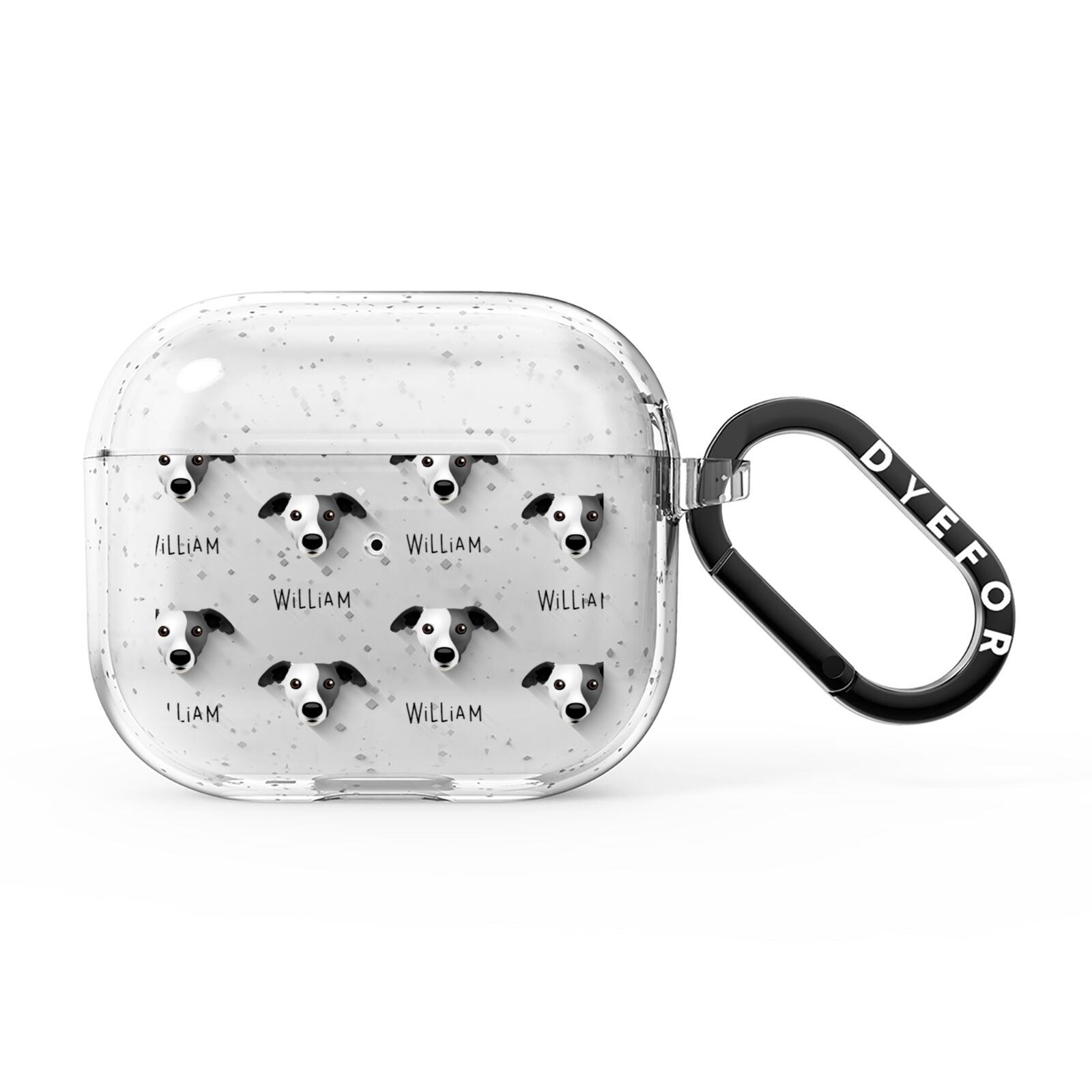 Whippet Icon with Name AirPods Glitter Case 3rd Gen