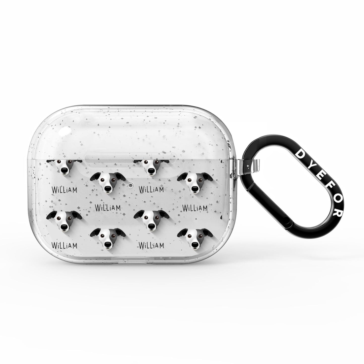 Whippet Icon with Name AirPods Pro Glitter Case
