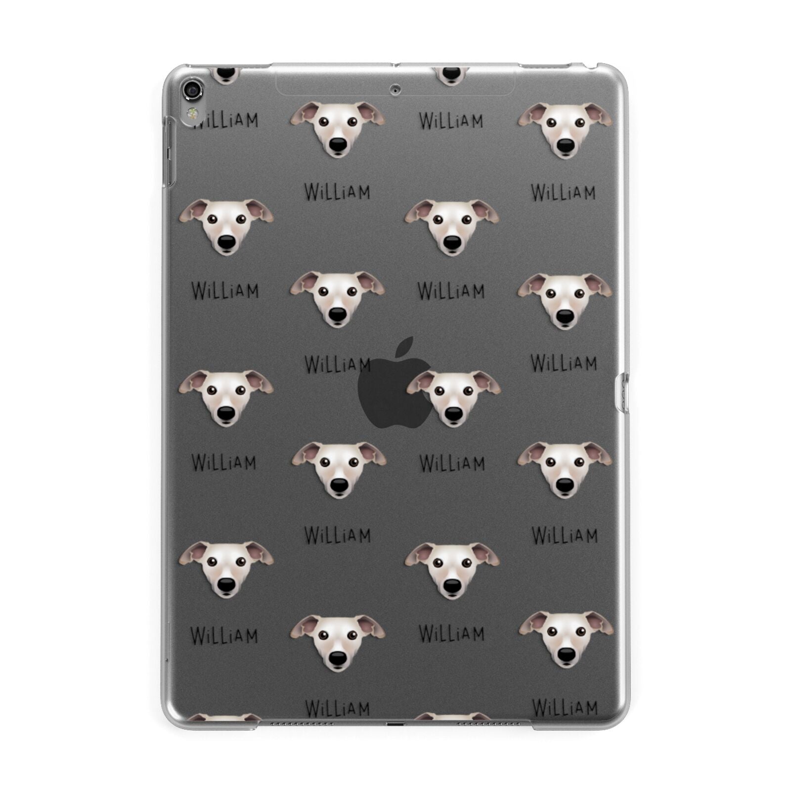 Whippet Icon with Name Apple iPad Grey Case