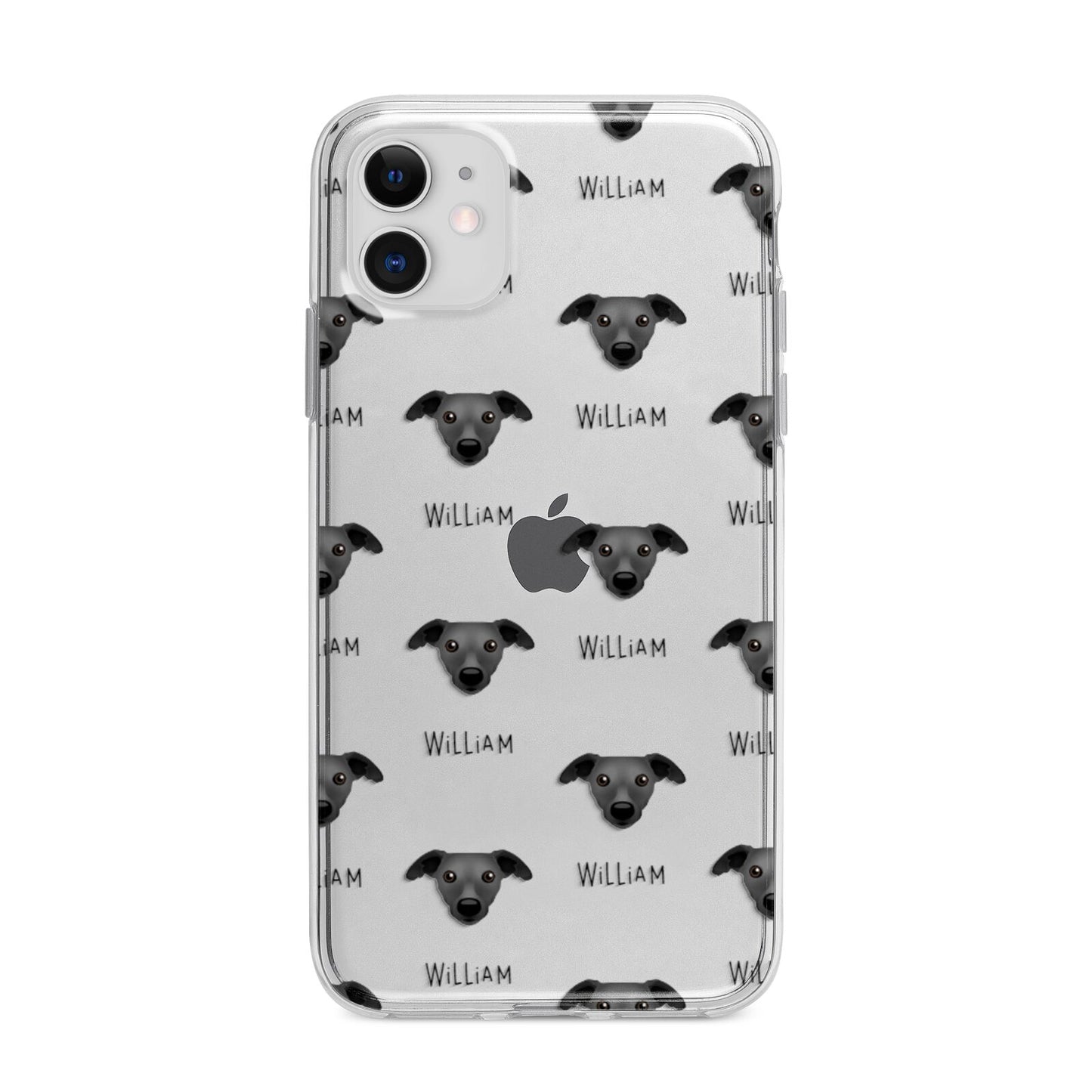 Whippet Icon with Name Apple iPhone 11 in White with Bumper Case