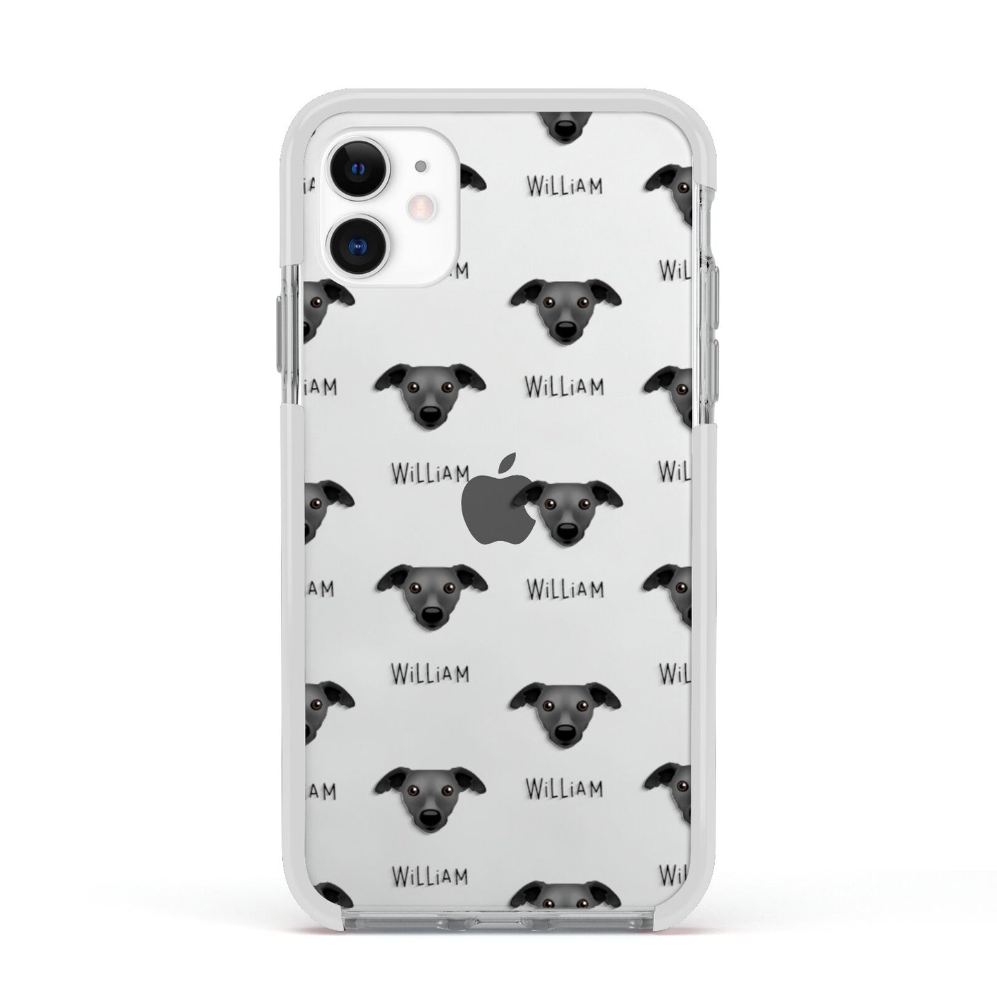 Whippet Icon with Name Apple iPhone 11 in White with White Impact Case
