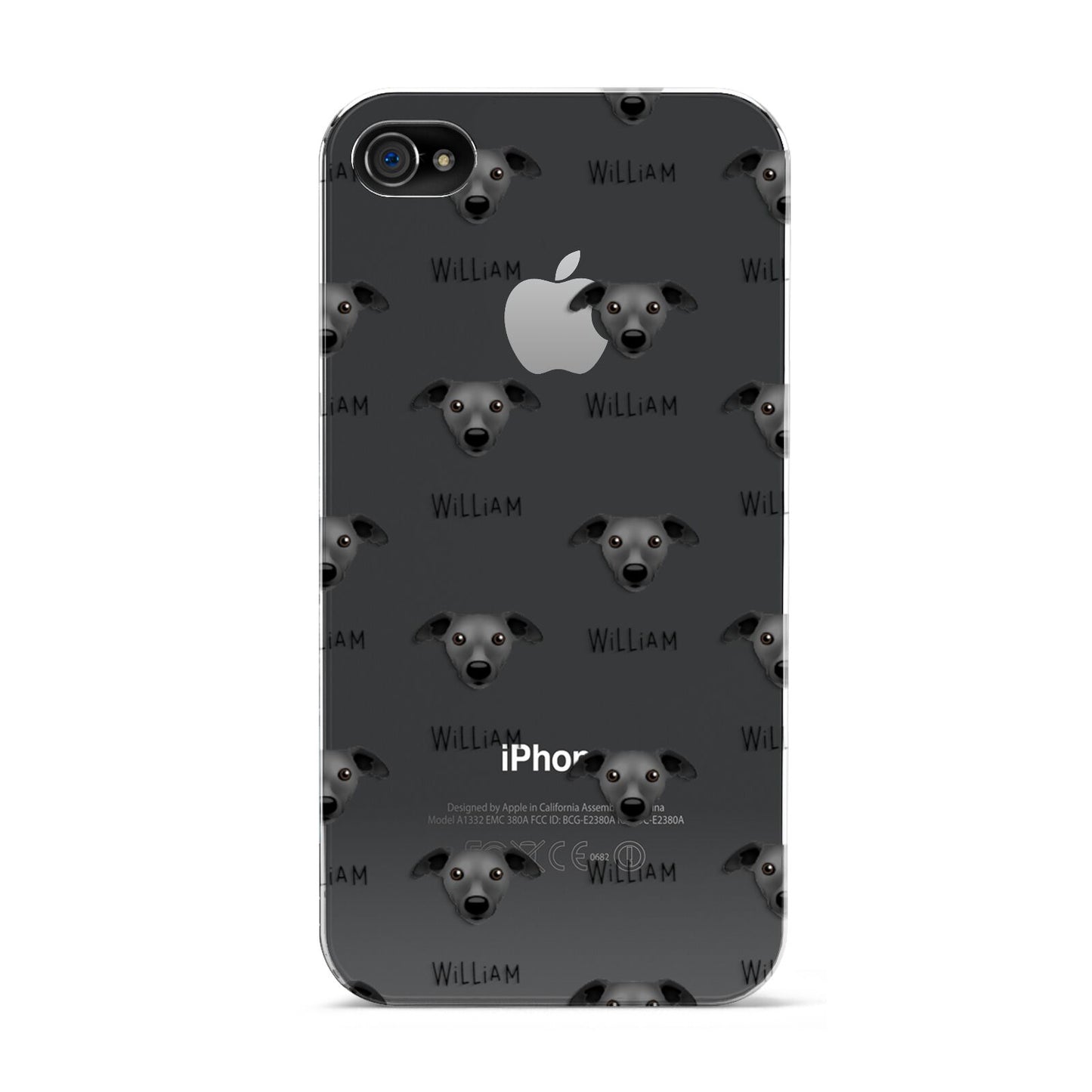 Whippet Icon with Name Apple iPhone 4s Case