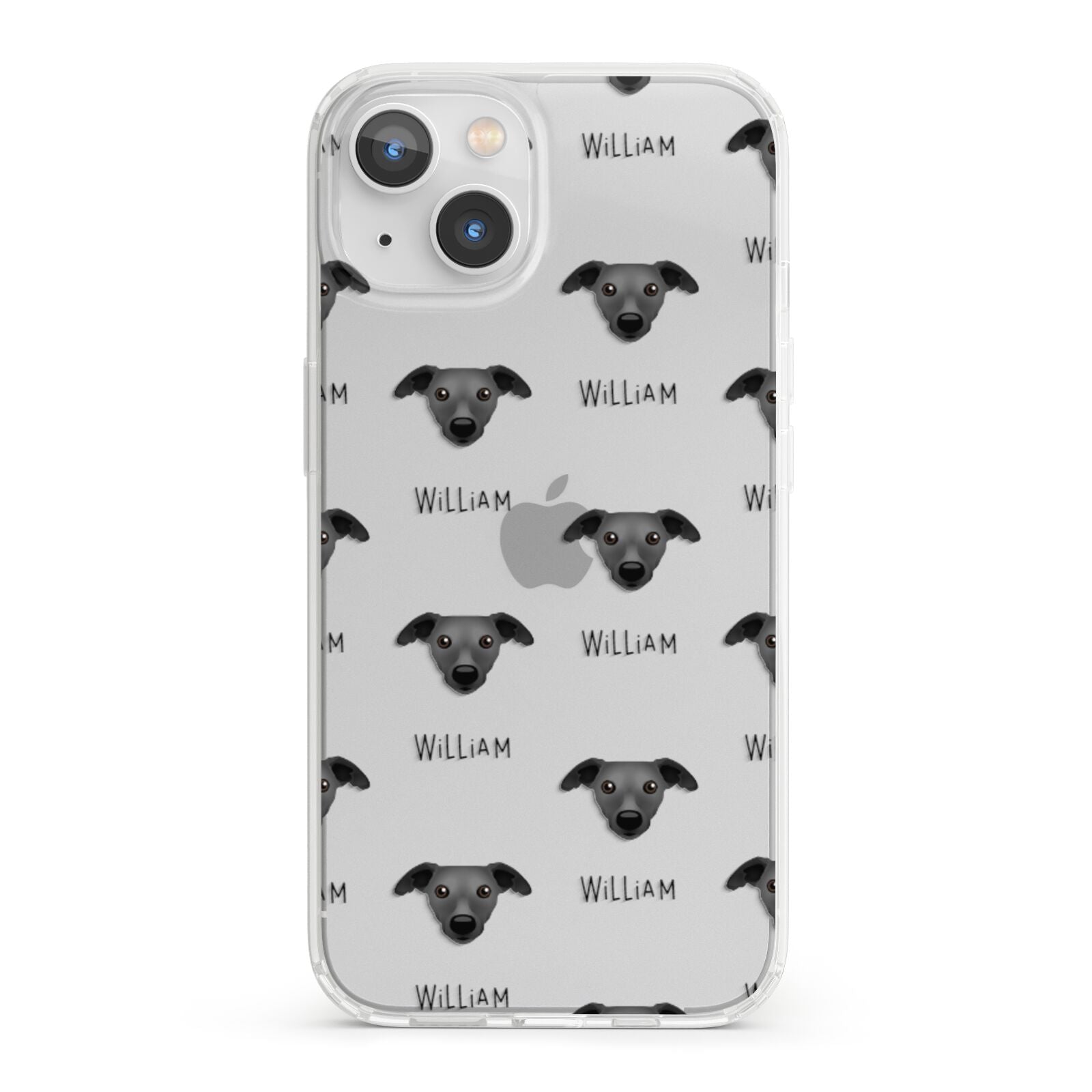 Whippet Icon with Name iPhone 13 Clear Bumper Case