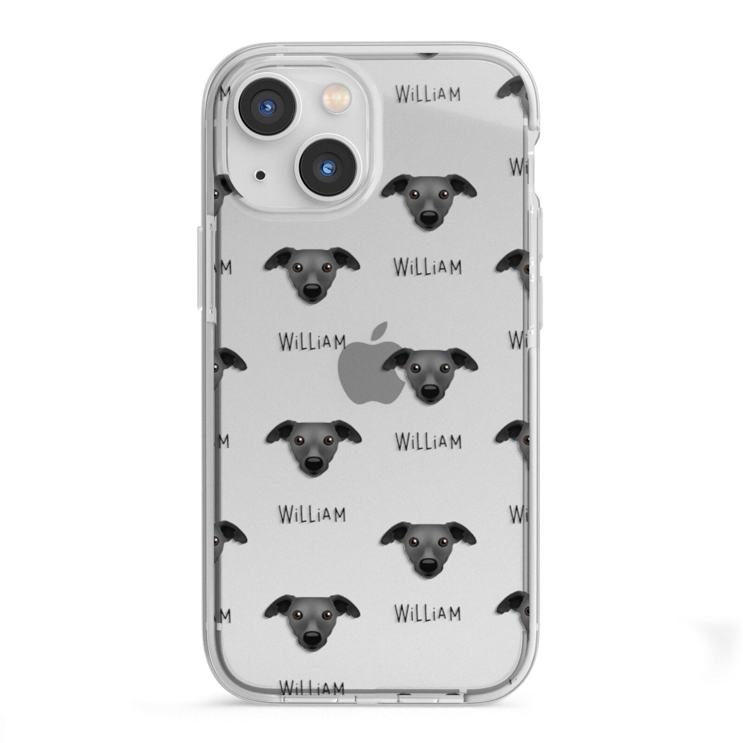 Whippet Icon with Name iPhone 13 Mini TPU Impact Case with White Edges