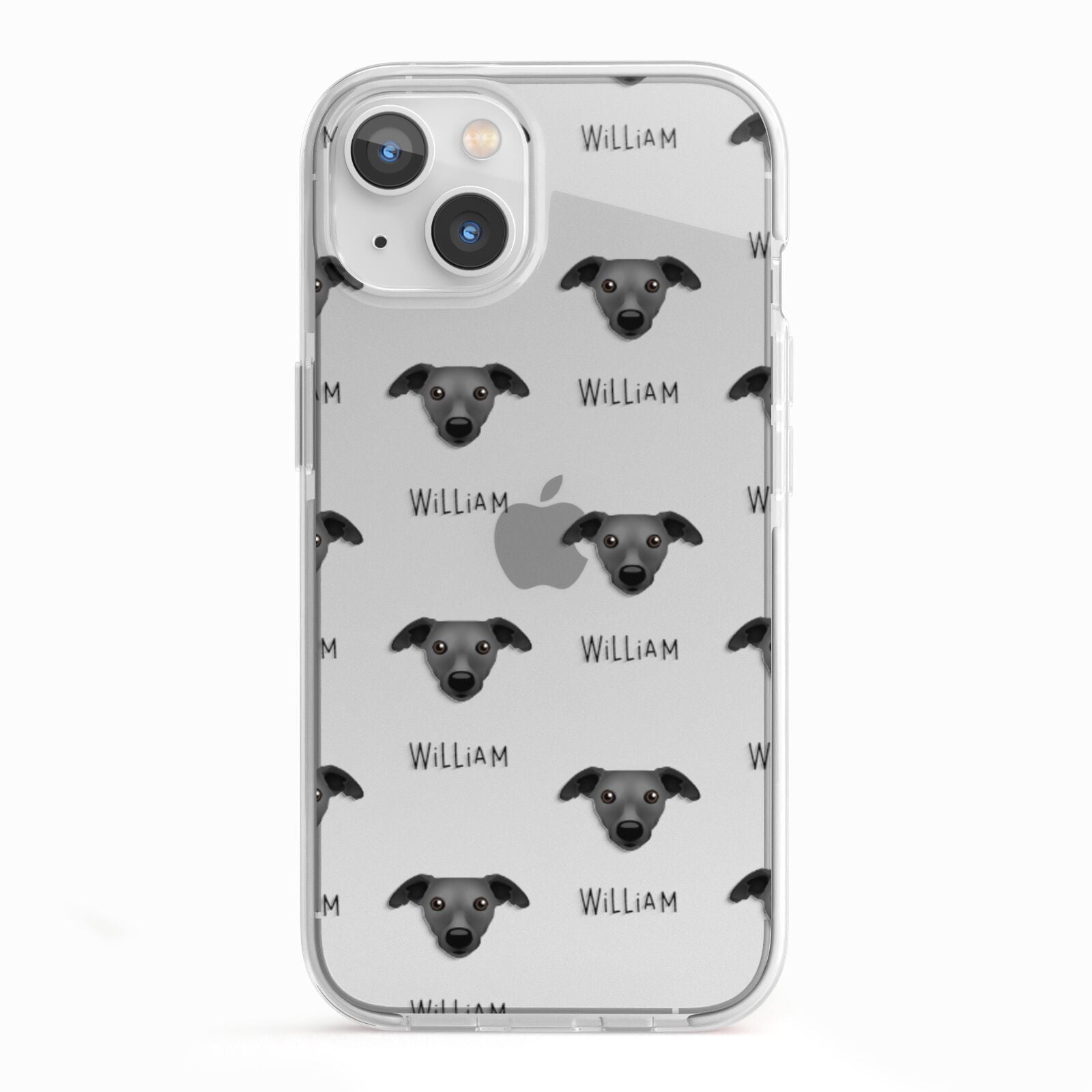 Whippet Icon with Name iPhone 13 TPU Impact Case with White Edges
