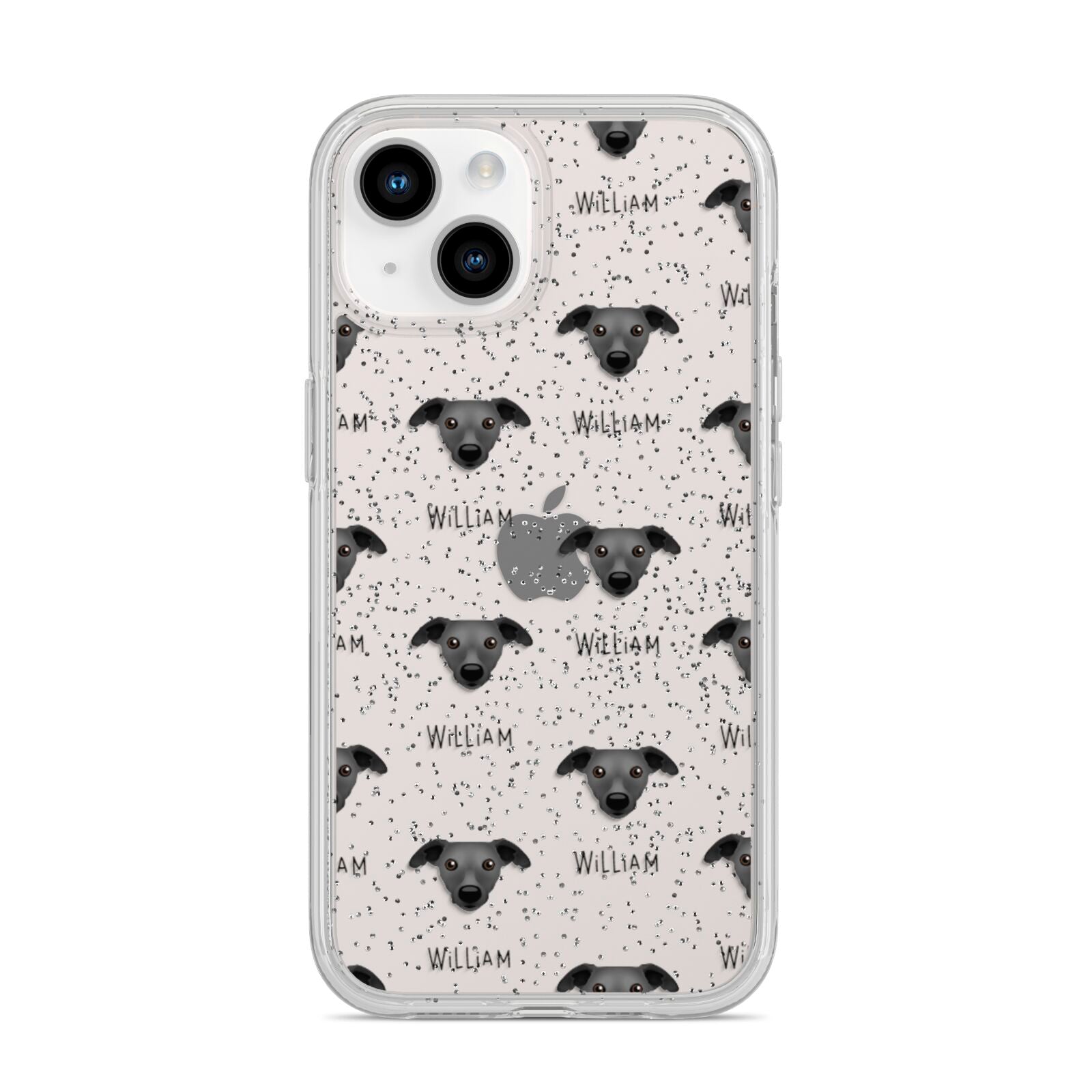 Whippet Icon with Name iPhone 14 Glitter Tough Case Starlight