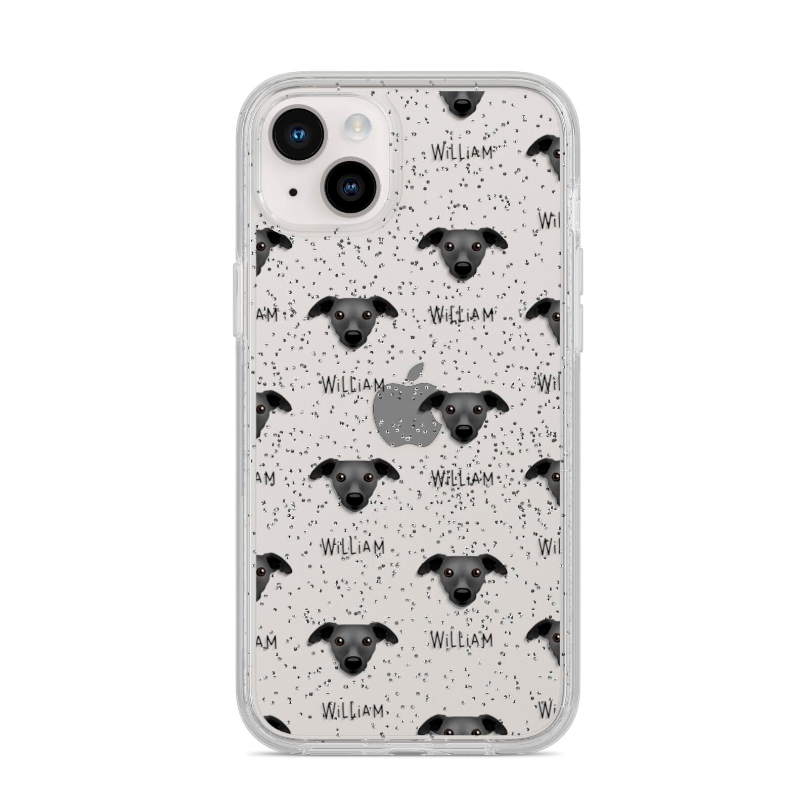 Whippet Icon with Name iPhone 14 Plus Glitter Tough Case Starlight