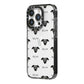Whippet Icon with Name iPhone 14 Pro Black Impact Case Side Angle on Silver phone
