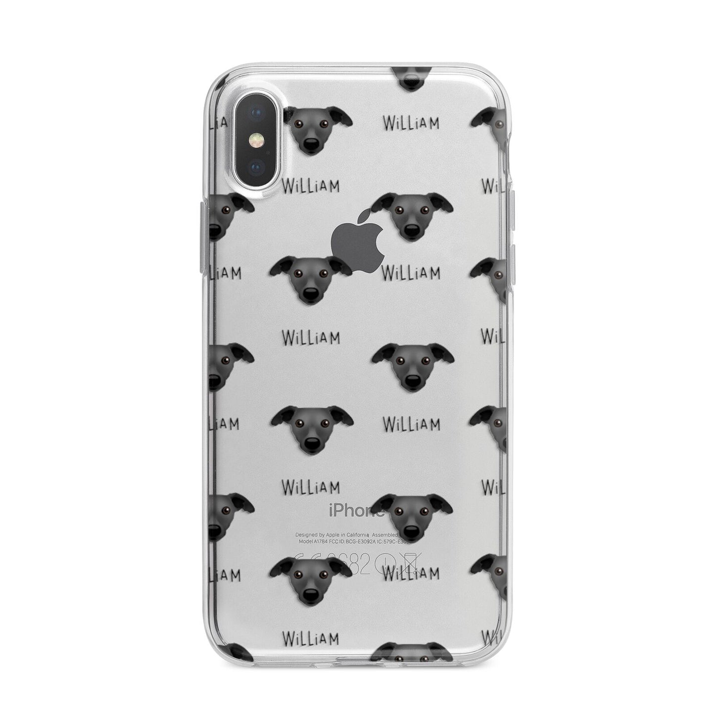 Whippet Icon with Name iPhone X Bumper Case on Silver iPhone Alternative Image 1