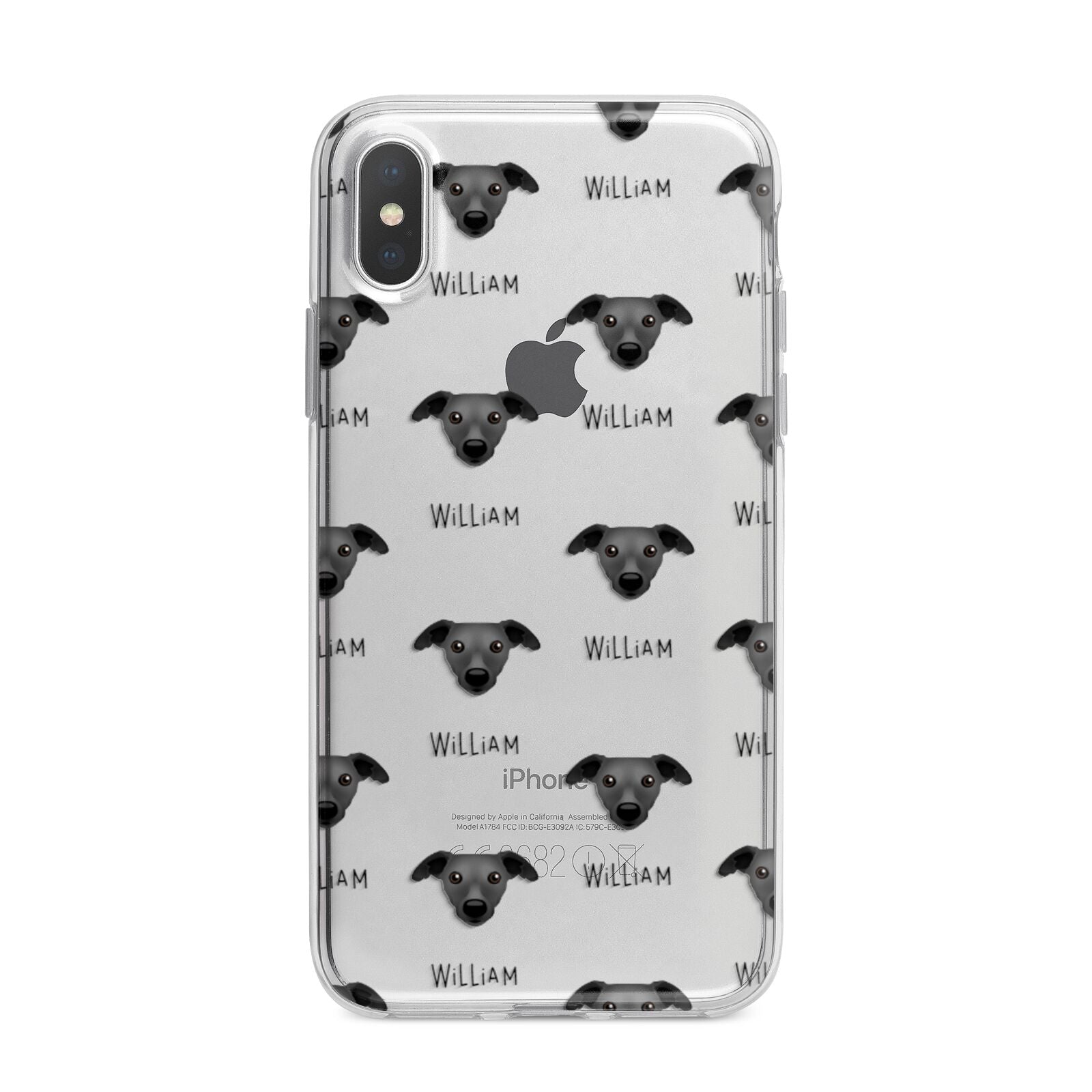 Whippet Icon with Name iPhone X Bumper Case on Silver iPhone Alternative Image 1