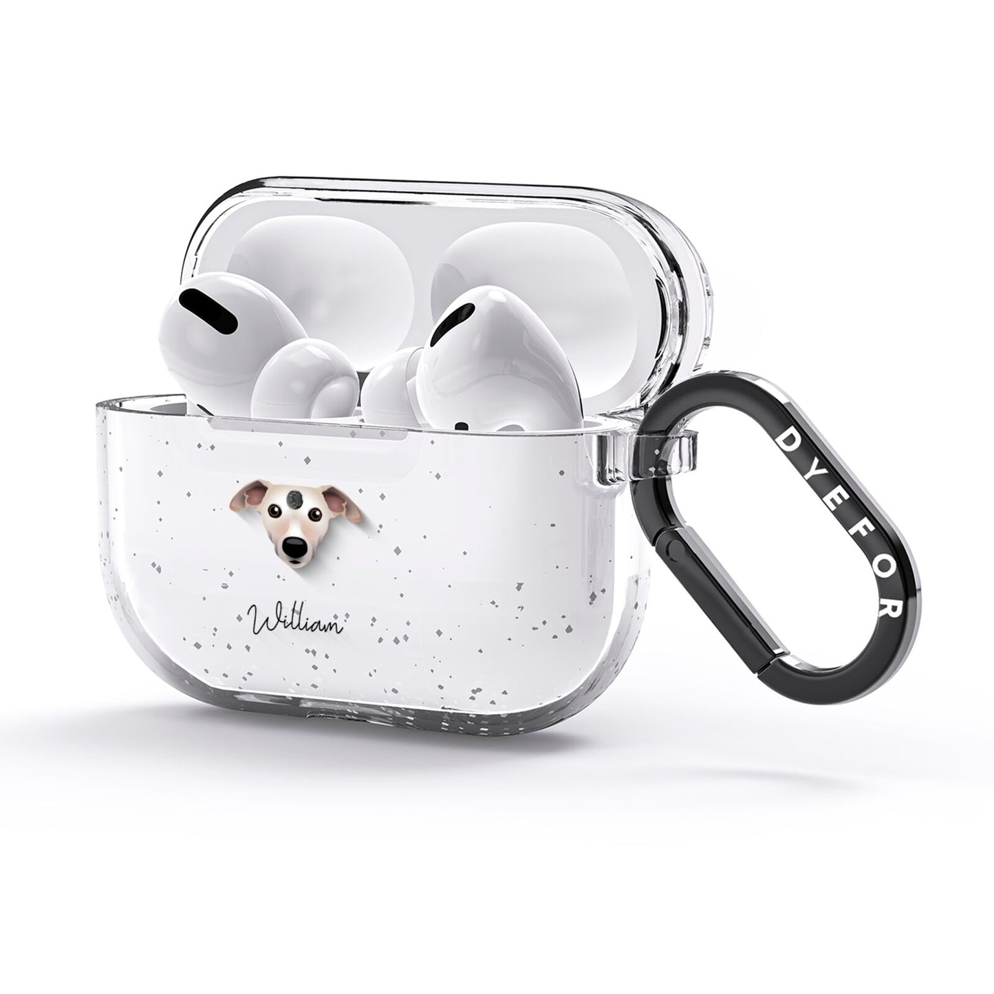 Whippet Personalised AirPods Glitter Case 3rd Gen Side Image