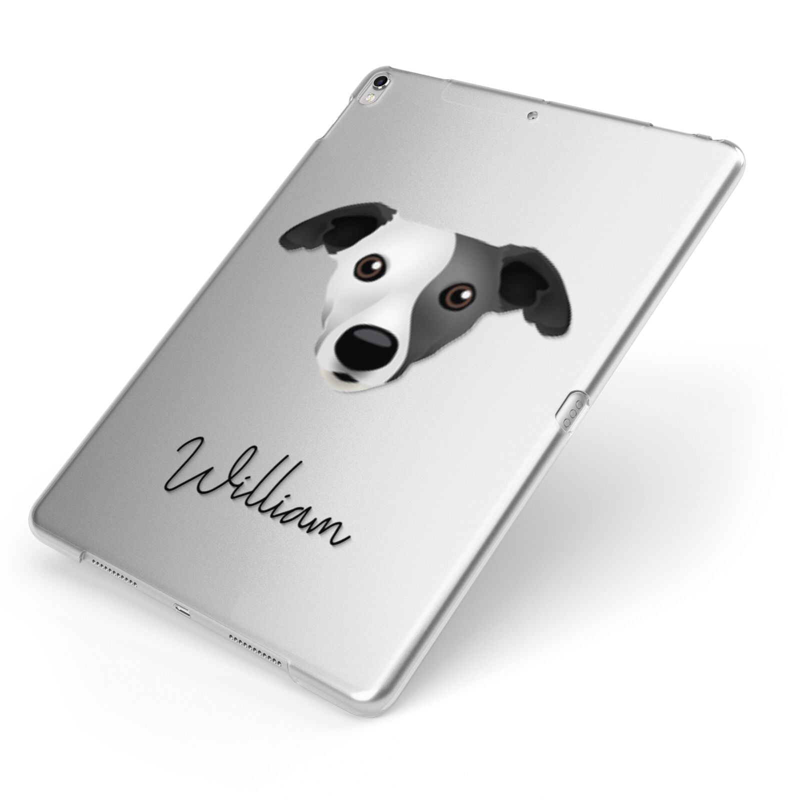 Whippet Personalised Apple iPad Case on Silver iPad Side View