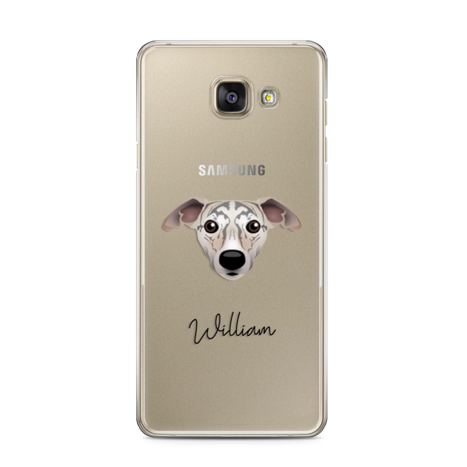 Whippet Personalised Samsung Galaxy A3 2016 Case on gold phone