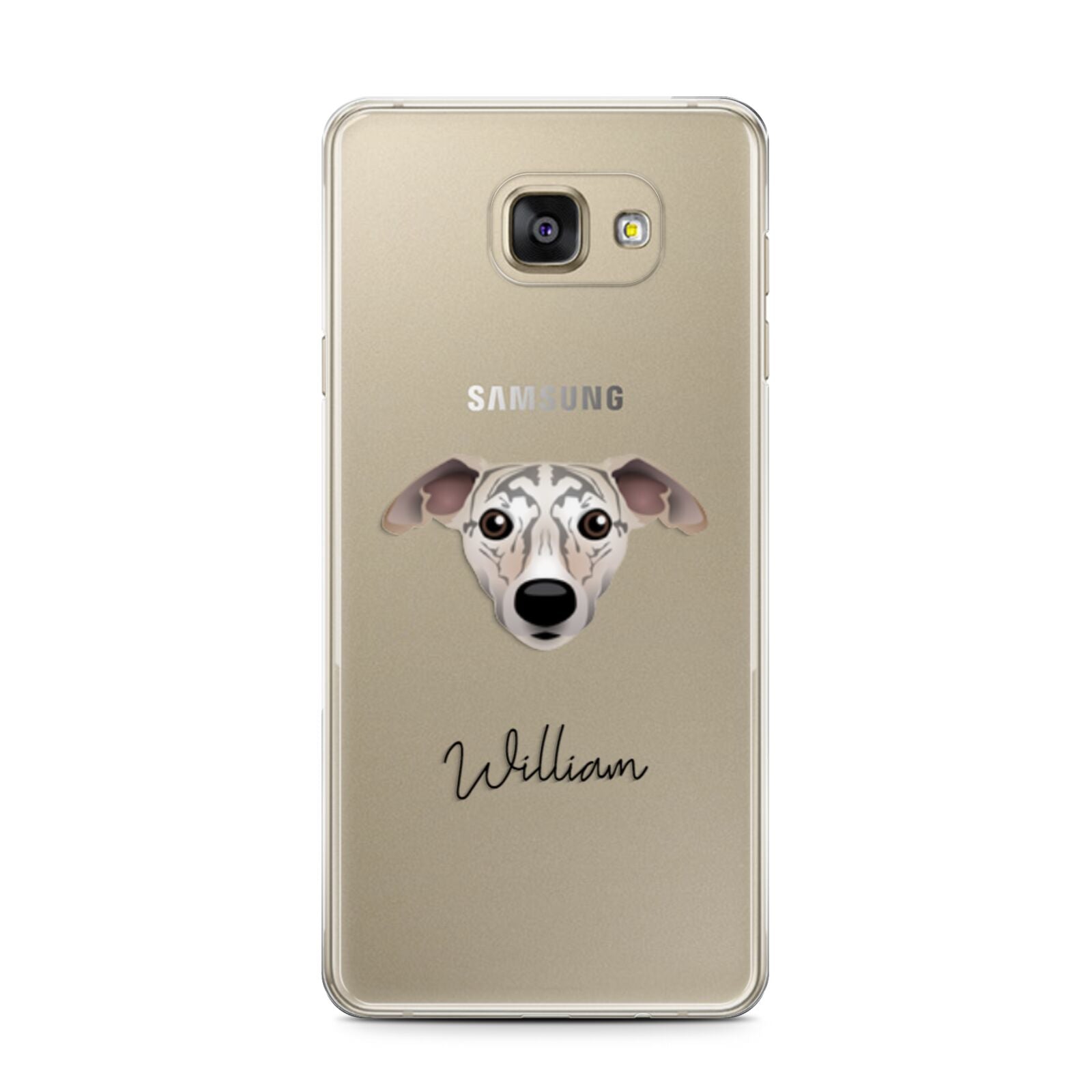 Whippet Personalised Samsung Galaxy A7 2016 Case on gold phone