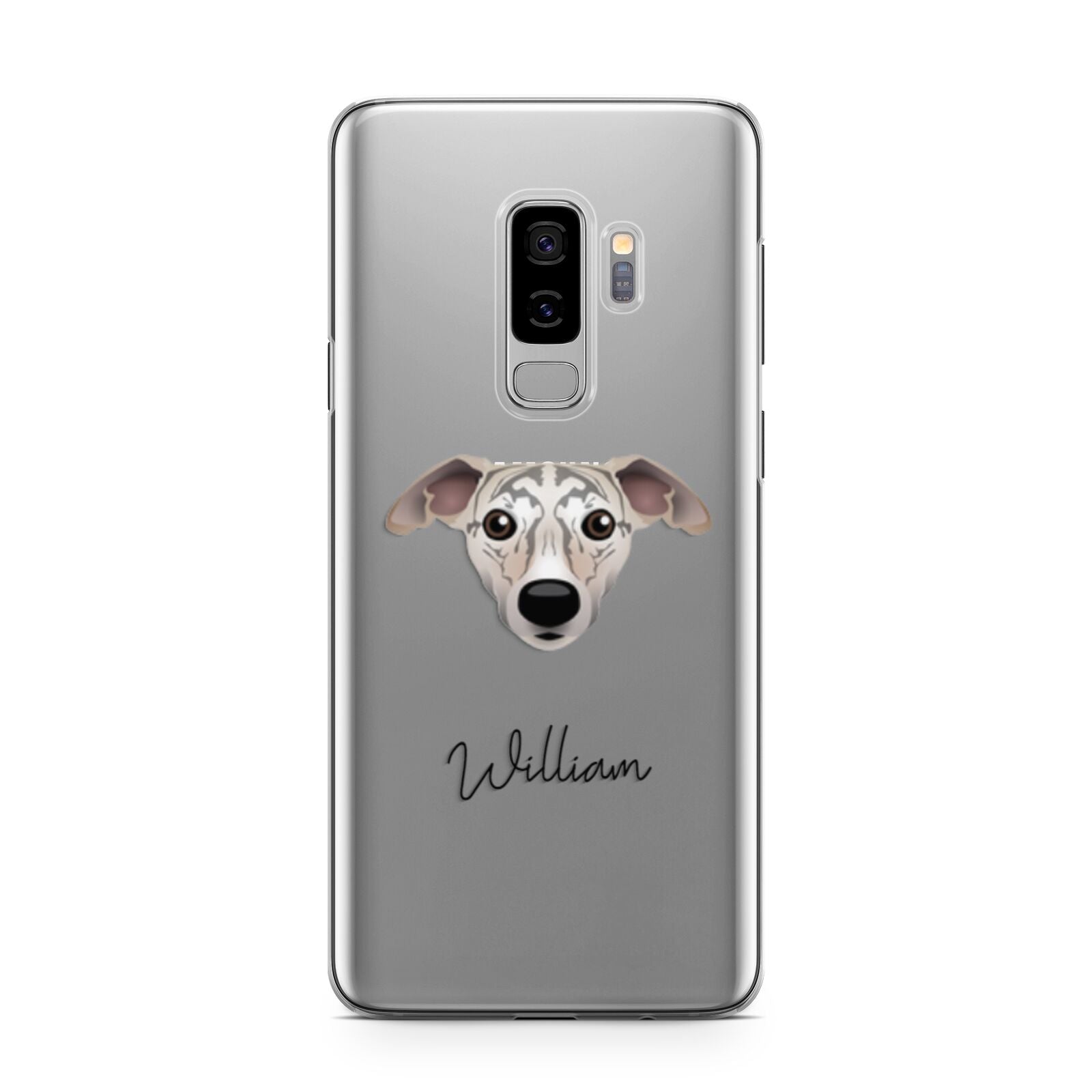 Whippet Personalised Samsung Galaxy S9 Plus Case on Silver phone