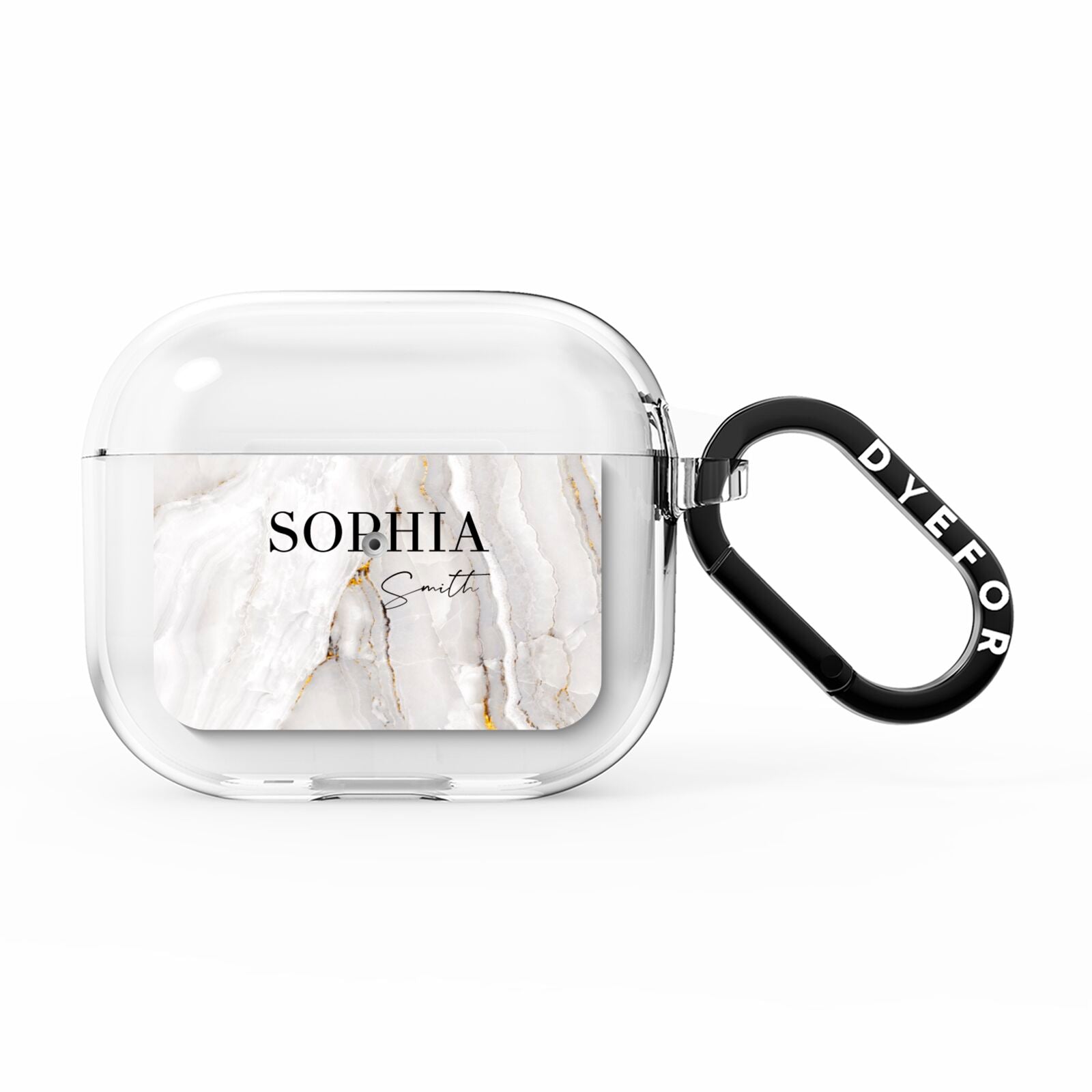 White And Gold Marble AirPods Clear Case 3rd Gen