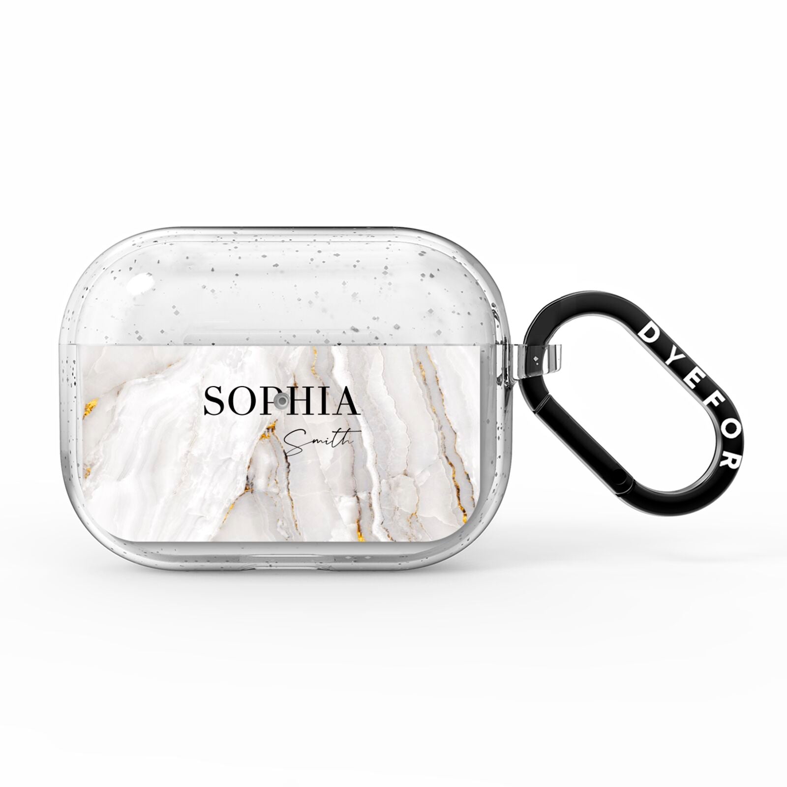 White And Gold Marble AirPods Pro Glitter Case