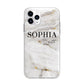 White And Gold Marble Apple iPhone 11 Pro Max in Silver with Bumper Case