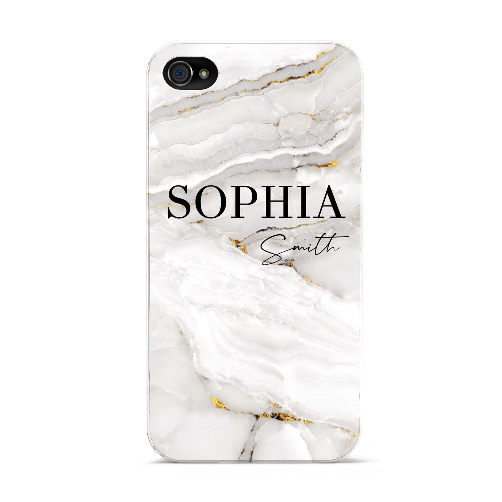 White And Gold Marble Apple iPhone 4s Case