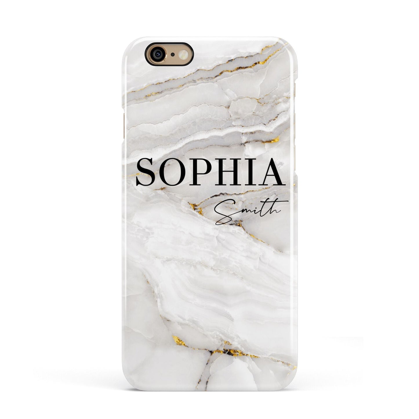 White And Gold Marble Apple iPhone 6 3D Snap Case