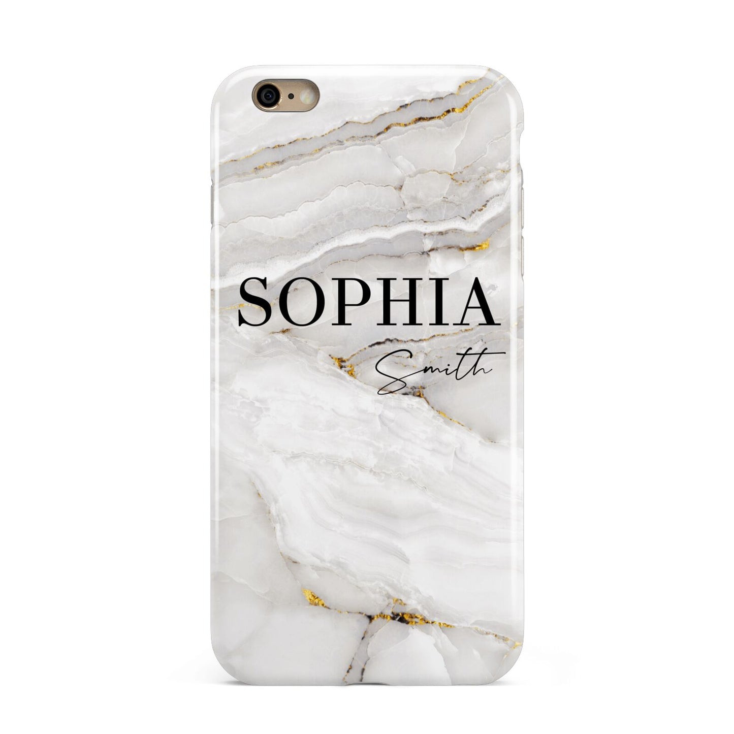 White And Gold Marble Apple iPhone 6 Plus 3D Tough Case