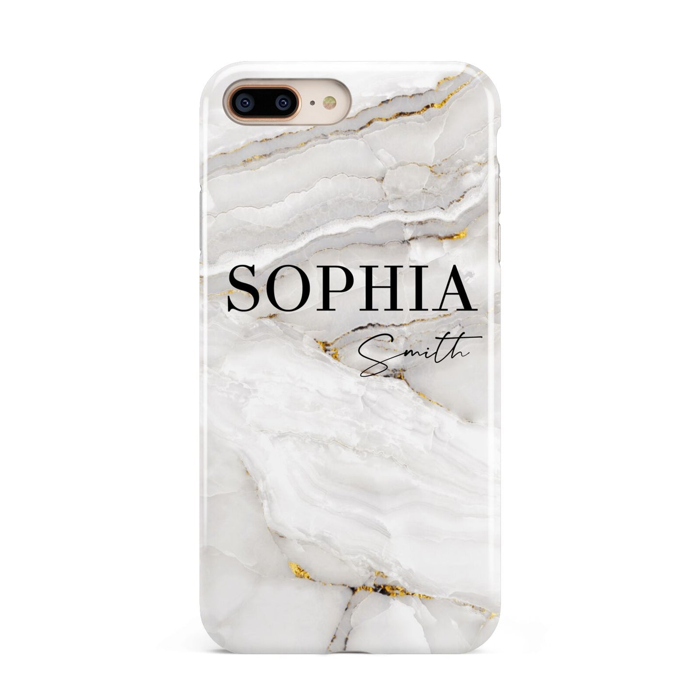 White And Gold Marble Apple iPhone 7 8 Plus 3D Tough Case