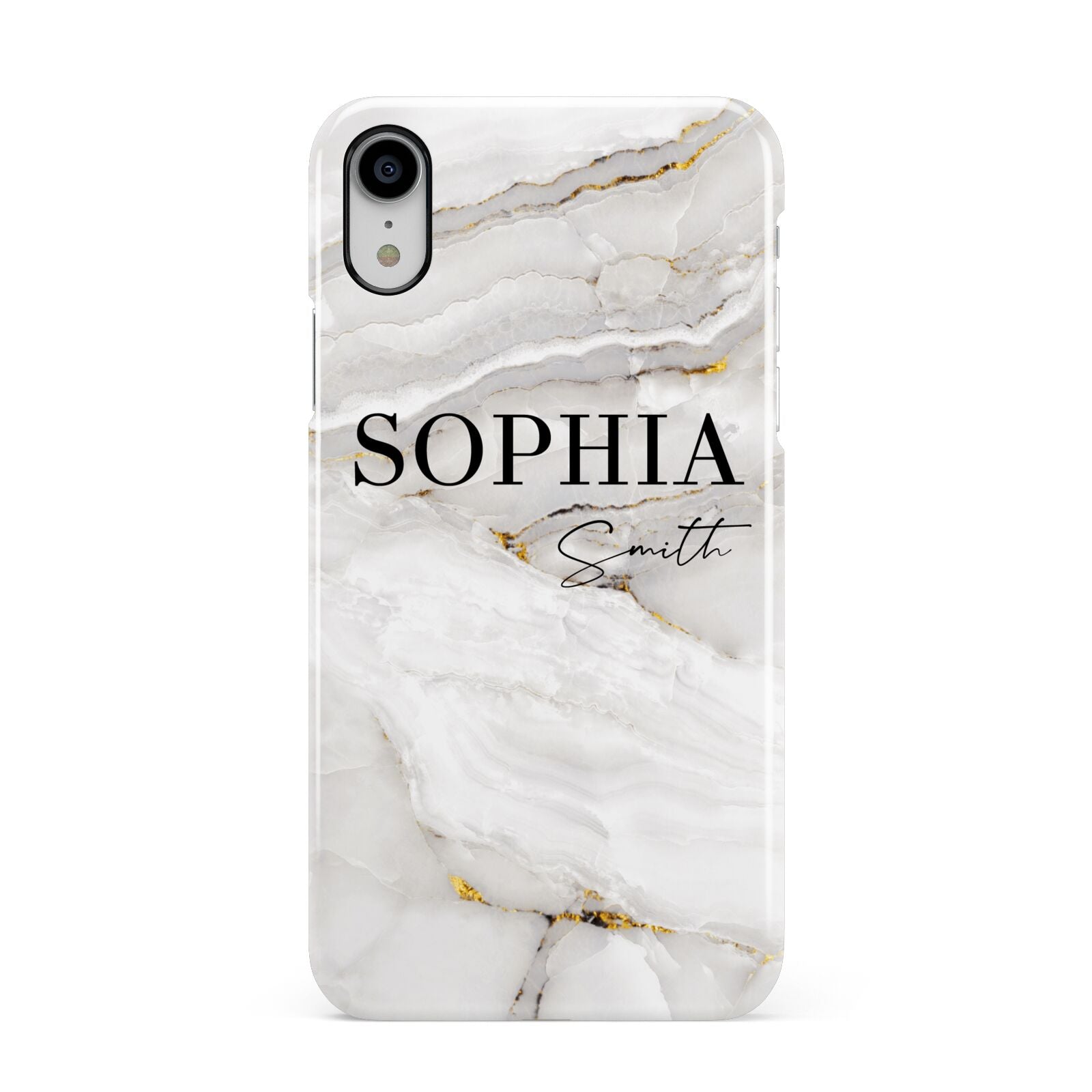 White And Gold Marble Apple iPhone XR White 3D Snap Case