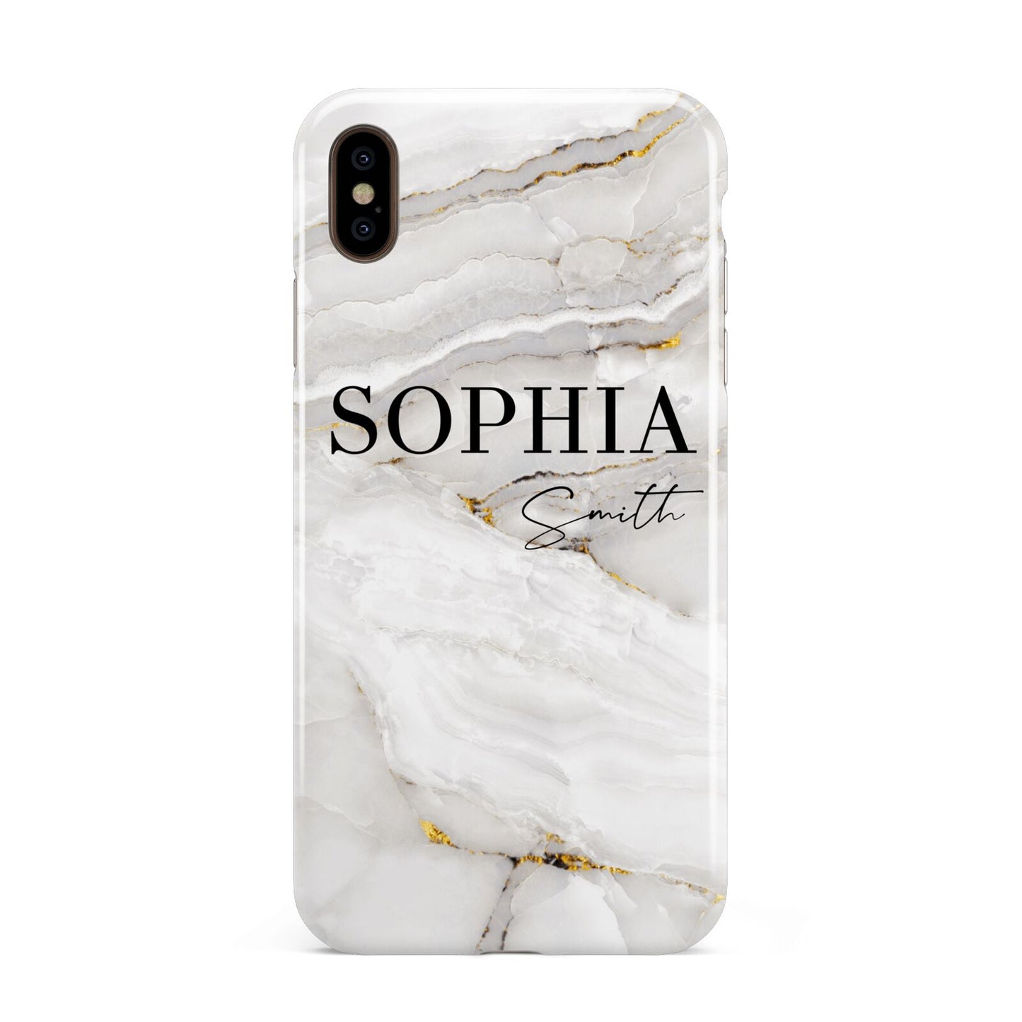 White And Gold Marble Apple iPhone Xs Max 3D Tough Case