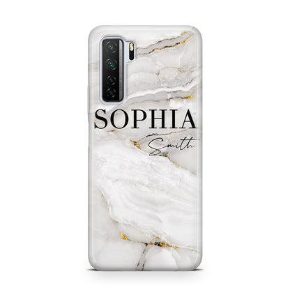 White And Gold Marble Huawei P40 Lite 5G Phone Case