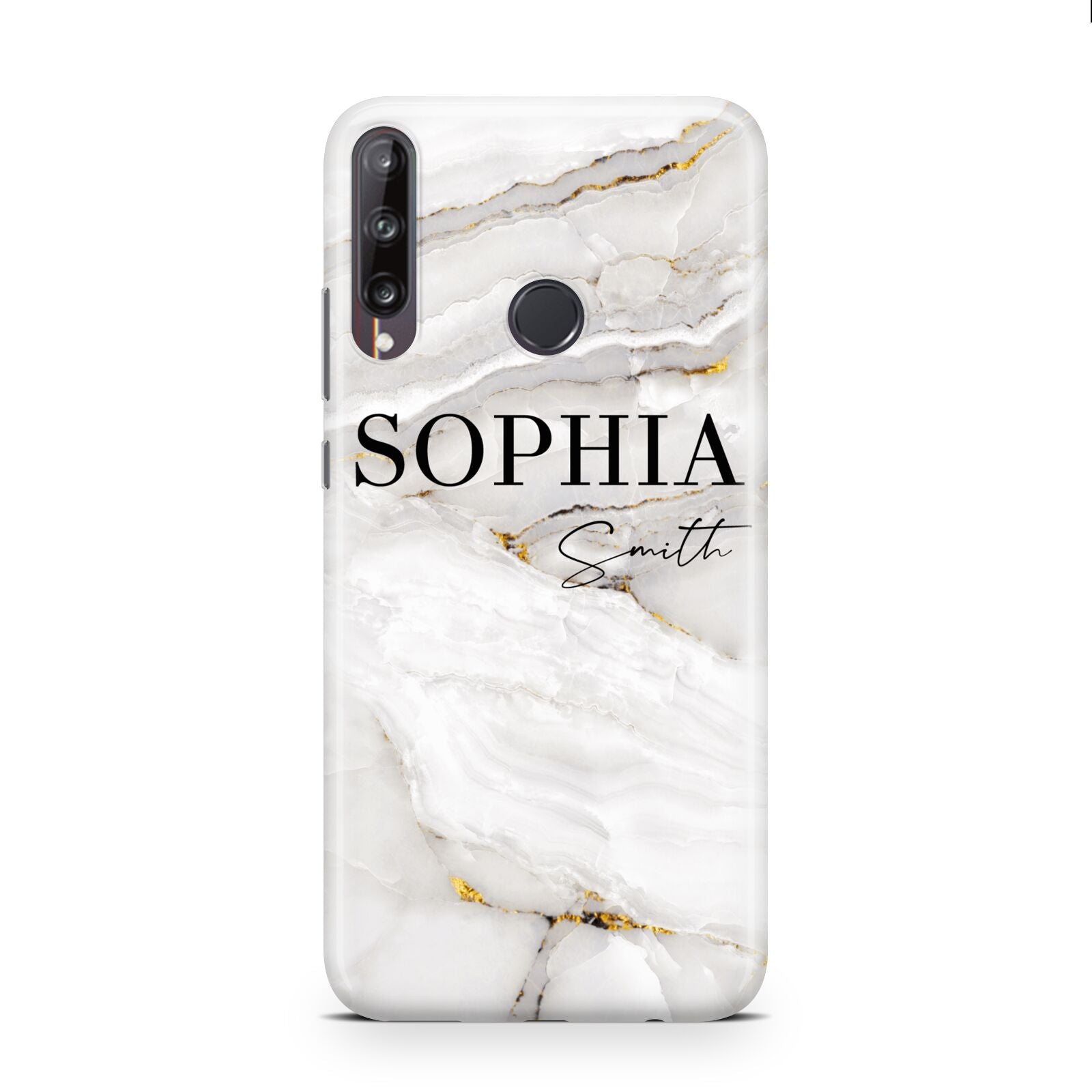 White And Gold Marble Huawei P40 Lite E Phone Case