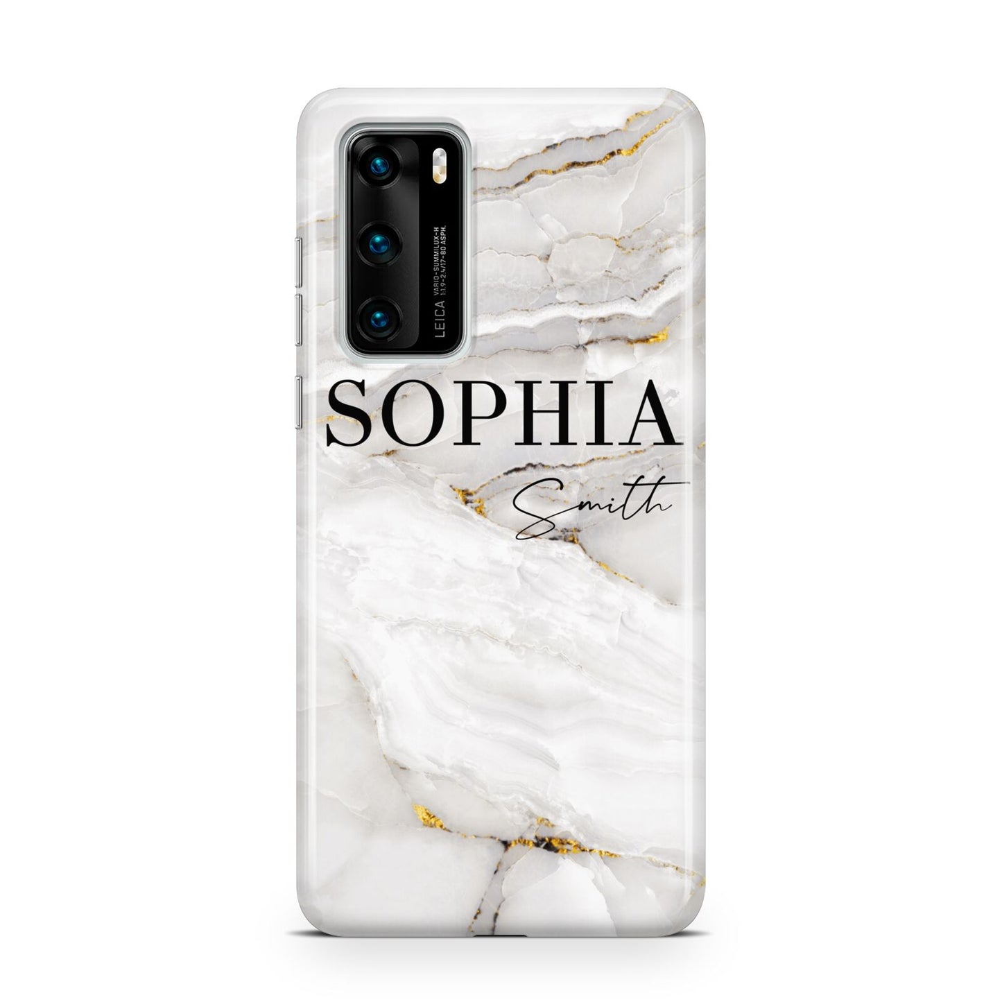 White And Gold Marble Huawei P40 Phone Case