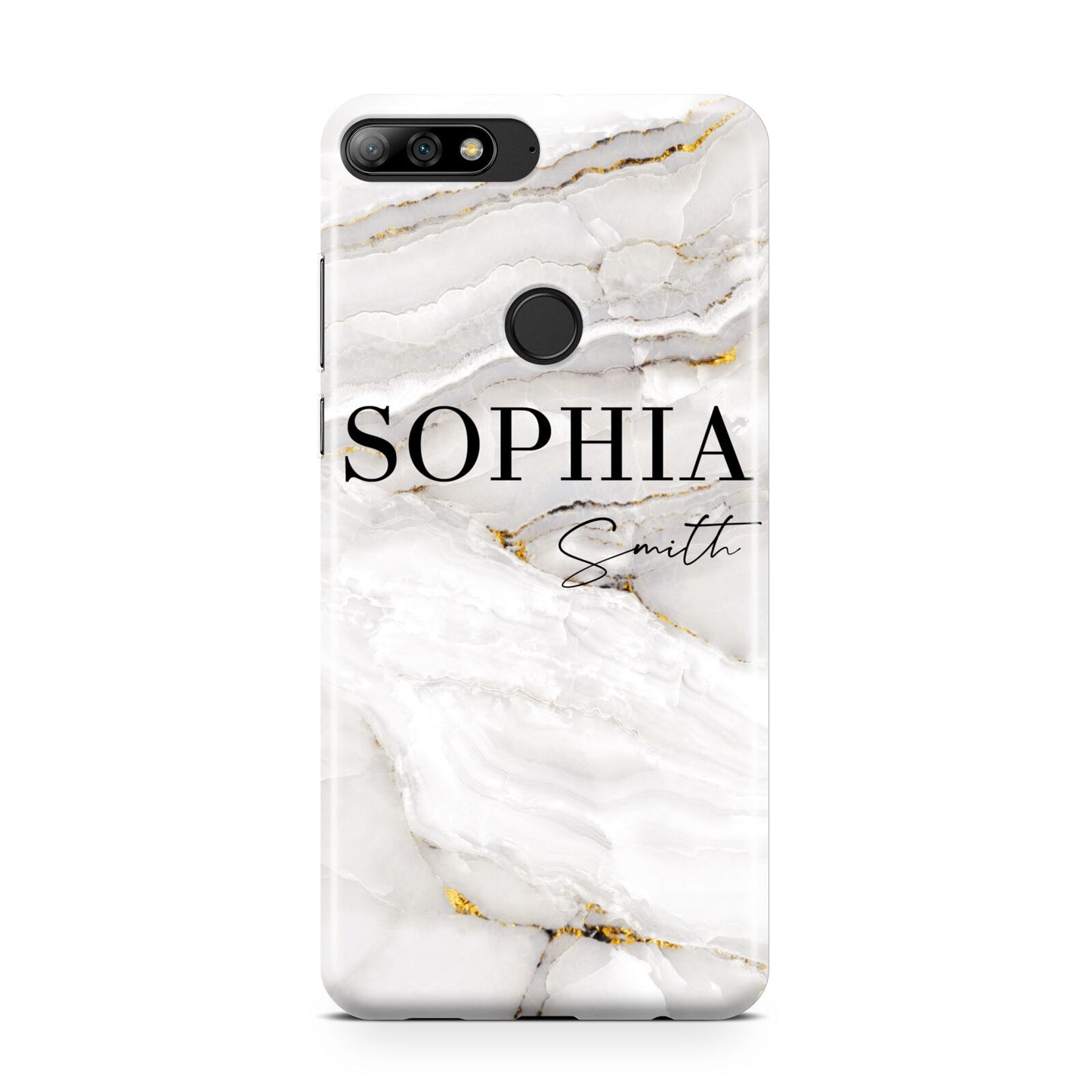 White And Gold Marble Huawei Y7 2018